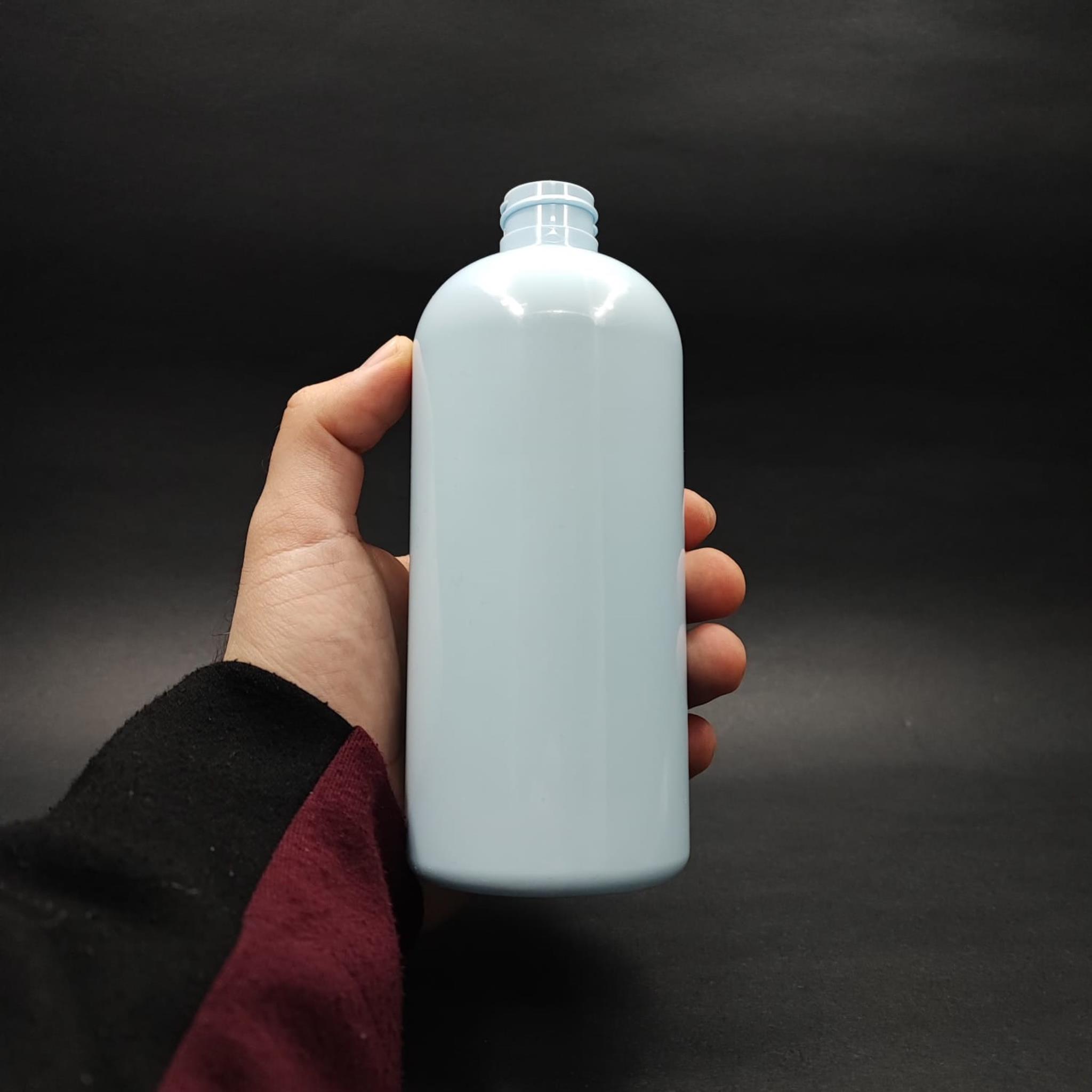 400 CC OVAL BOYUNLU SİLİNDİR PET ŞİŞE (30 GR) - KAPAKSIZ 24 AĞIZ - 400 ML PLASTİK ŞİŞE - BEBEK MAVİSİ