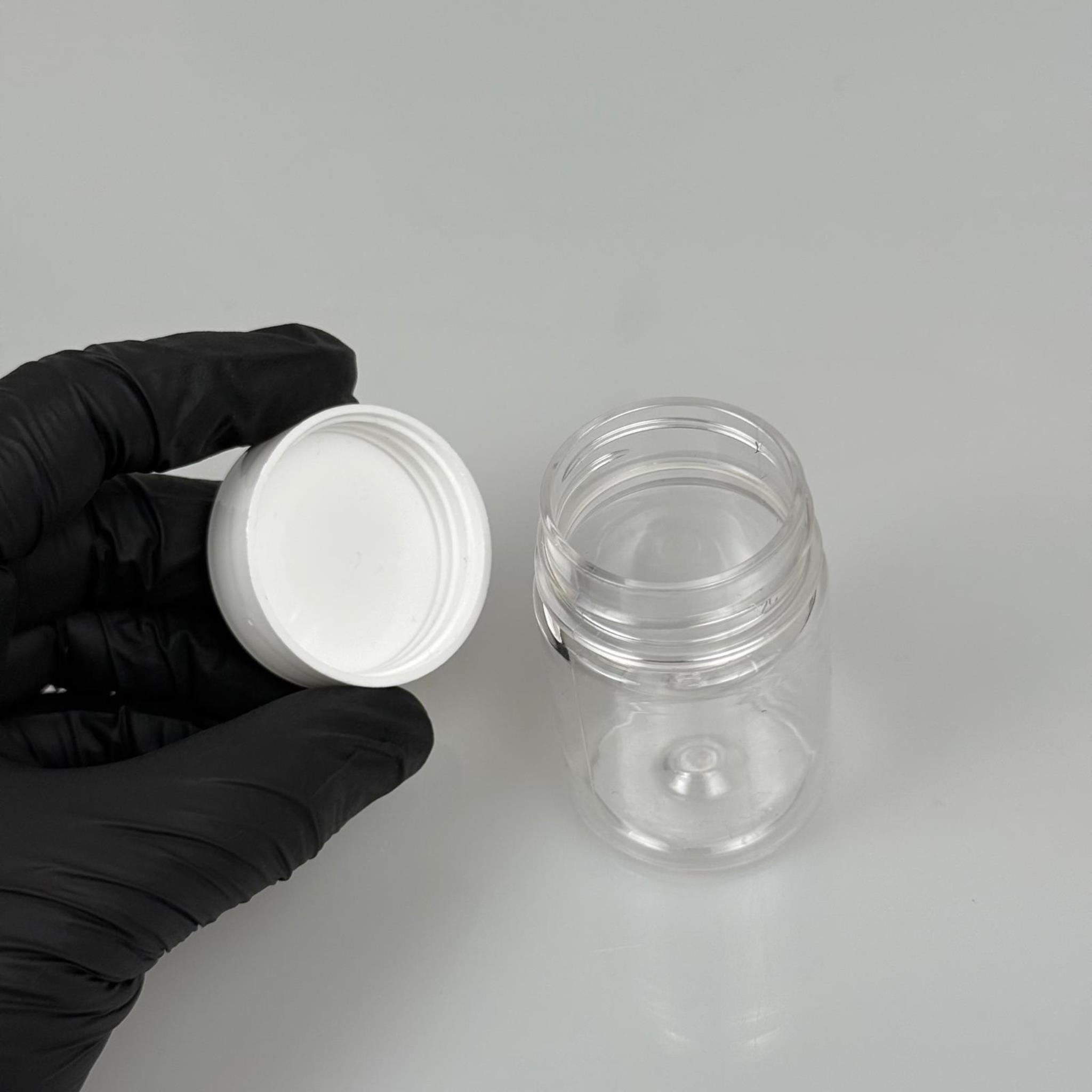 50 CC PET ŞİŞE GENİŞ AĞIZLI  - BEYAZ KAPAKLI  - 50 ML PLASTİK NUMUNE KAVANOZU, MİNİ TABLET KAVANOZU