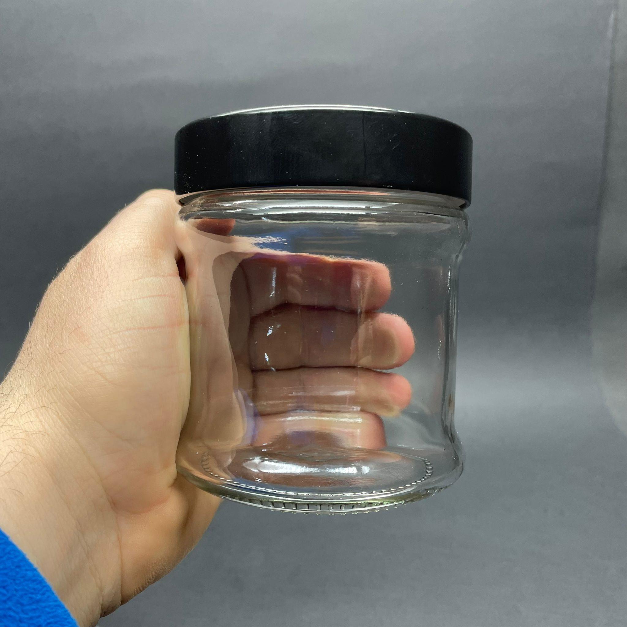 380 CC MAKARA CAM KAVANOZ - DERİN SİYAH LÜKS METAL KAPAKLI - 380 ML CAM KAVANOZ - DERİN ETEK KAPAKLI