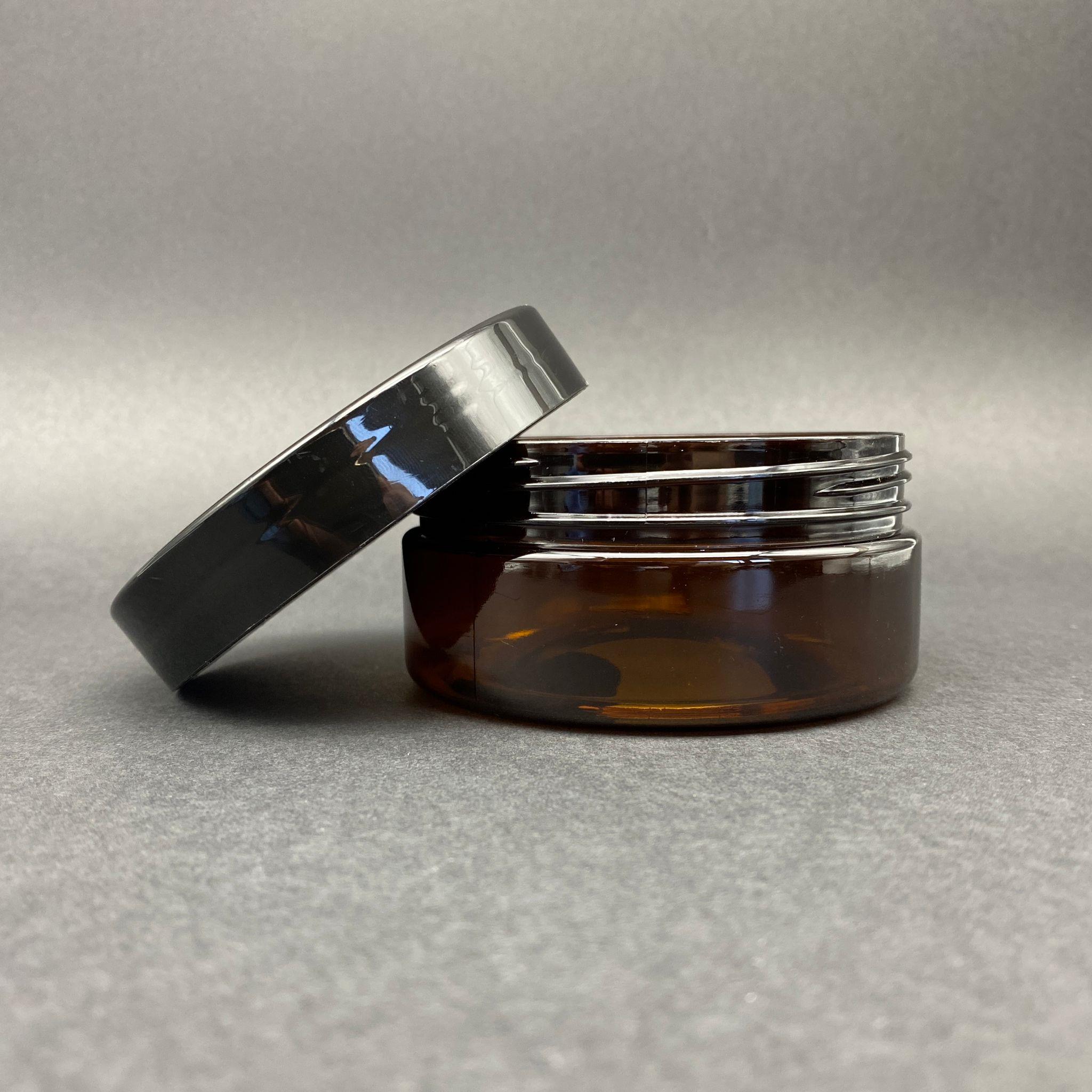 150 CC SERT PLASTİK AMBER KAVANOZ - SİYAH KAPAKLI - 150 ML KAHVERENGİ KAVANOZ
