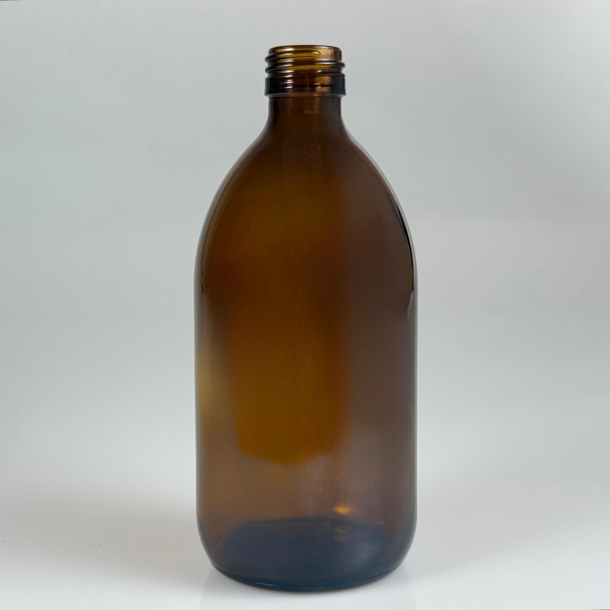 500 CC AMBER TOMBUL ÖZEL SERİ CAM ŞİŞE KAPAKSIZ (28 AĞIZ) - 500 ML CAM ECZA ŞİŞESİ - KAHVERENGİ