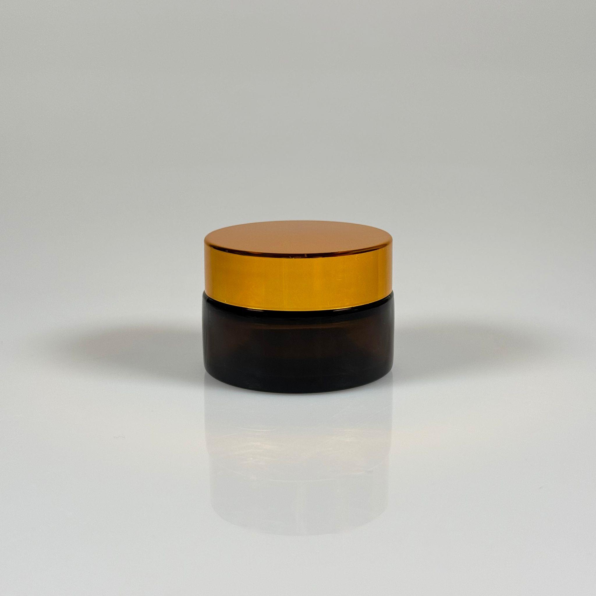 20 CC CAM AMBER KREM KAVANOZU - GOLD KAPAKLI İÇ CONTALI - 20 ML KAHVERENGİ KREM KAVANOZU - AMBER MUM KAVANOZU