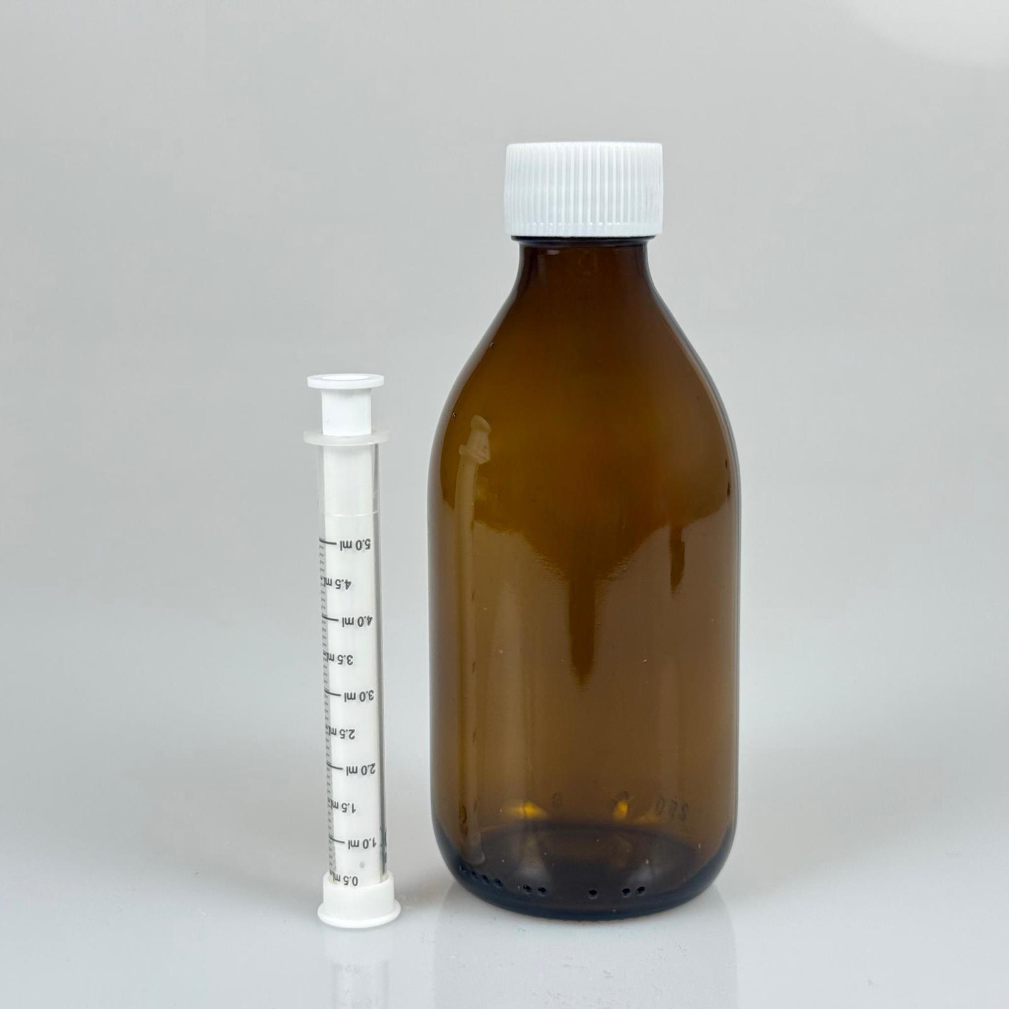 250 ML CAM ECZA ŞİŞESİ + 5 ML DOZAJ PİPETİ + DOZAJ TIPASI + CONTALI PLASTİK KAPAK TAKIM