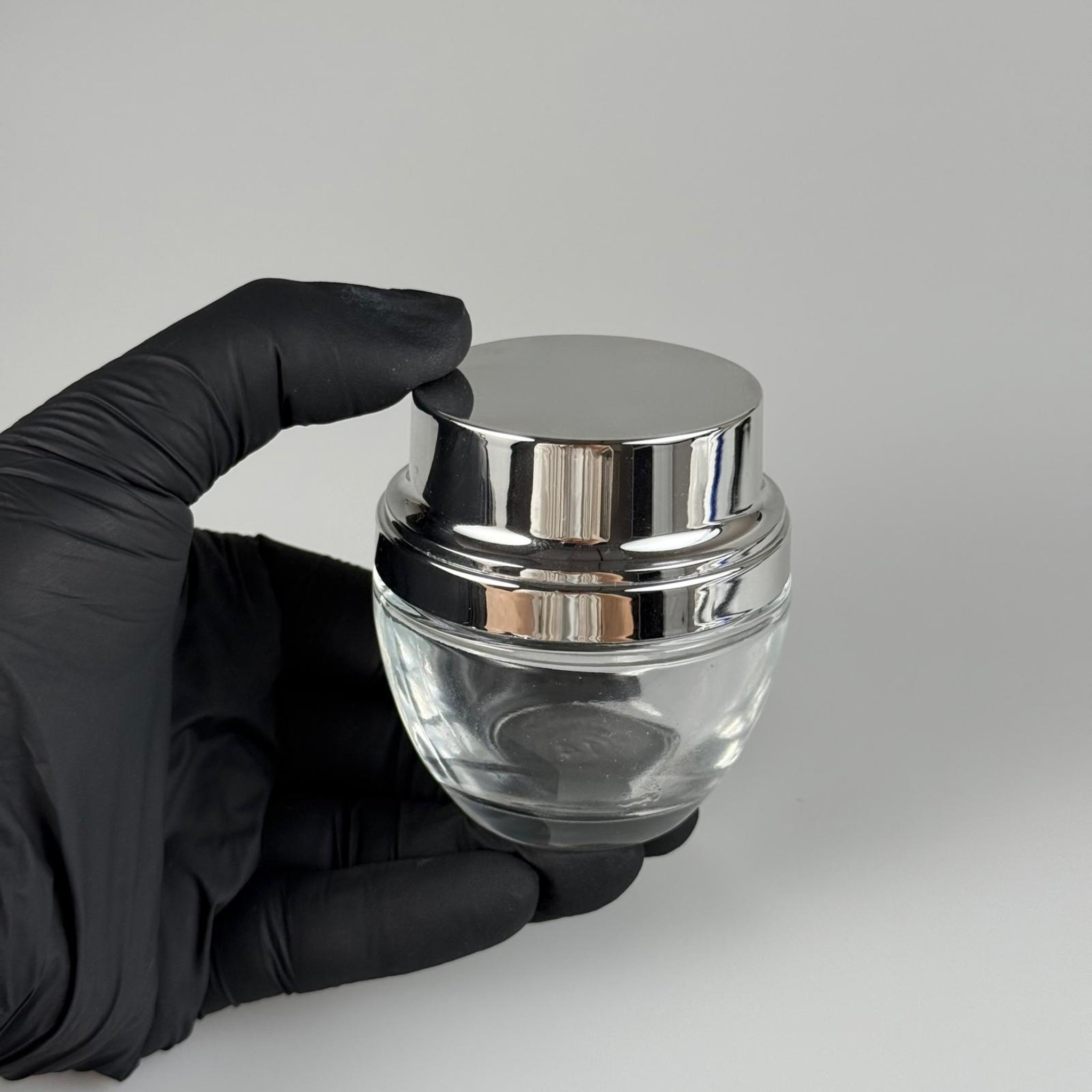 50 ML ROMA KAVANOZ - GÜMÜŞ METAL KAPAKLI TIPALI BOŞ LÜX TAKIM KREM KAVANOZU