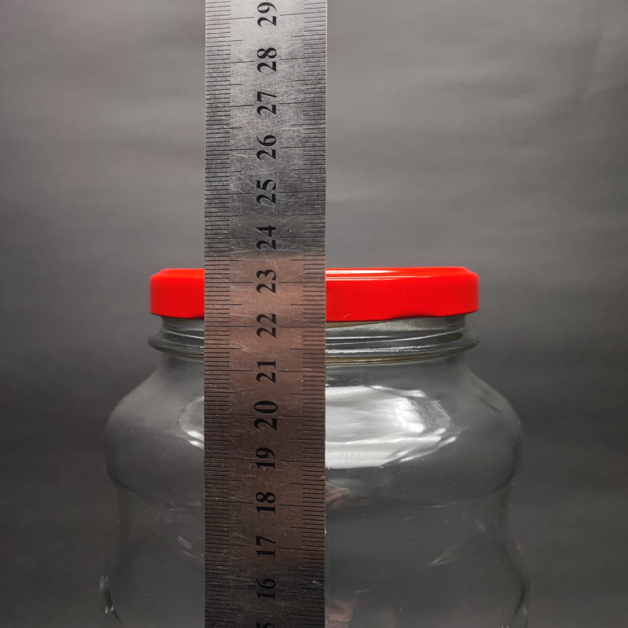 2650 CC BOĞUMLU CAM KAVANOZ - KIRMIZI METAL KAPAKLI - 2650 ML BOĞUMLU CAM KAVANOZ