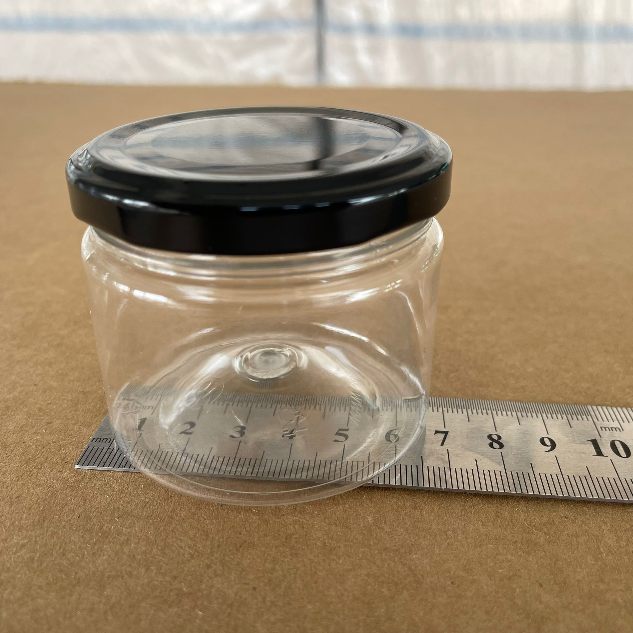 100 CC PET KAVANOZ - SİYAH METAL KAPAKLI - 100 ML PLASTİK KAVANOZ