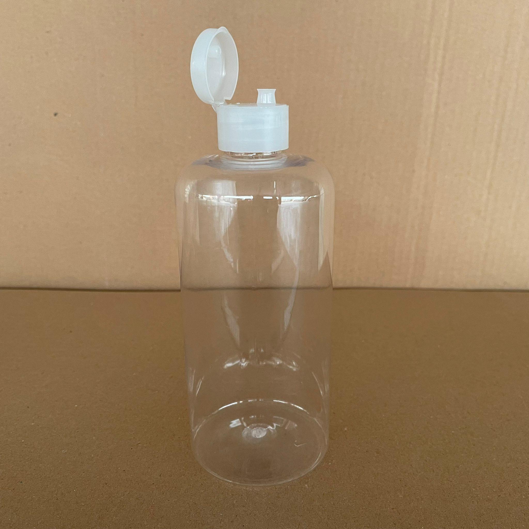 500 CC UZUN SİLİNDİR PET ŞİŞE KALIN (26 GR) - ŞEFFAF FLİPTOP KAPAKLI - 28 AĞIZ - 500 ML PET ŞİŞE