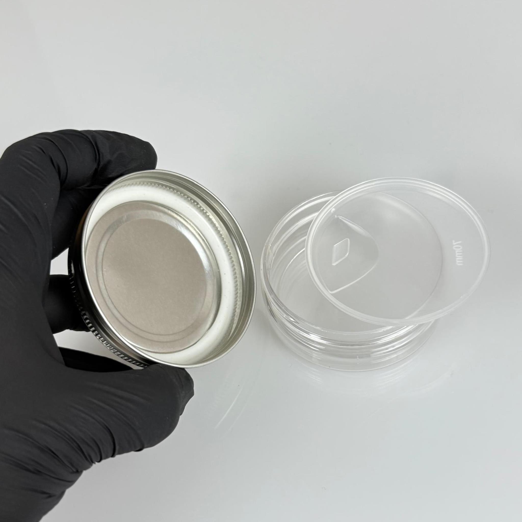 50 ML SERT PET KAVANOZ + GÜMÜŞ METAL KAPAK + İÇ TIPA - 50 CC KALIN ŞEFFAF PLASTİK KAVANOZ GÜMÜŞ METAL KAPAKLI İÇ TIPALI TAKIM - KREM KAVANOZLARI