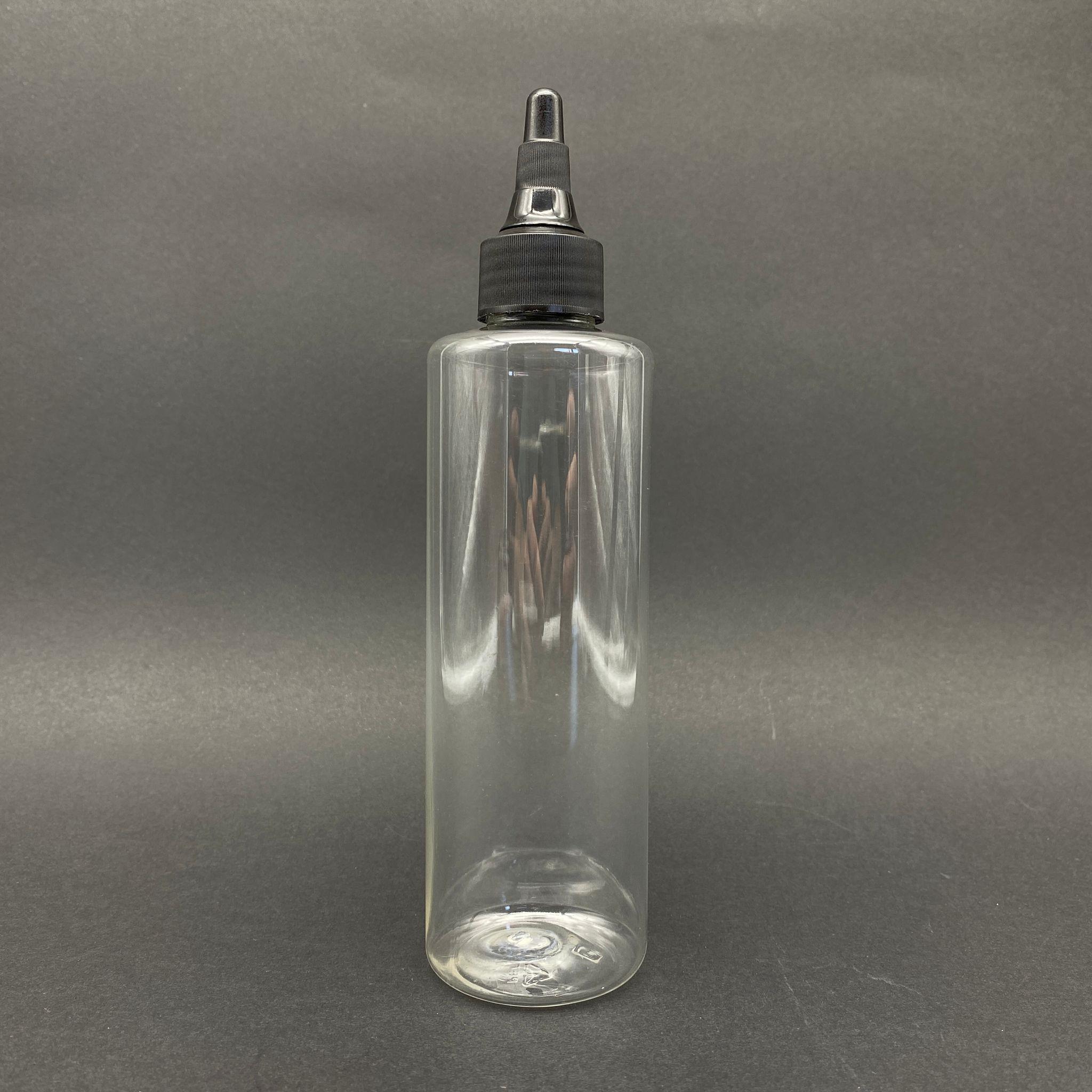 250 CC PET ŞİŞE - SİYAH ASANSÖR AKITICI KAPAKLI - 250 ML PLASTİK AKITICILI ŞİŞE