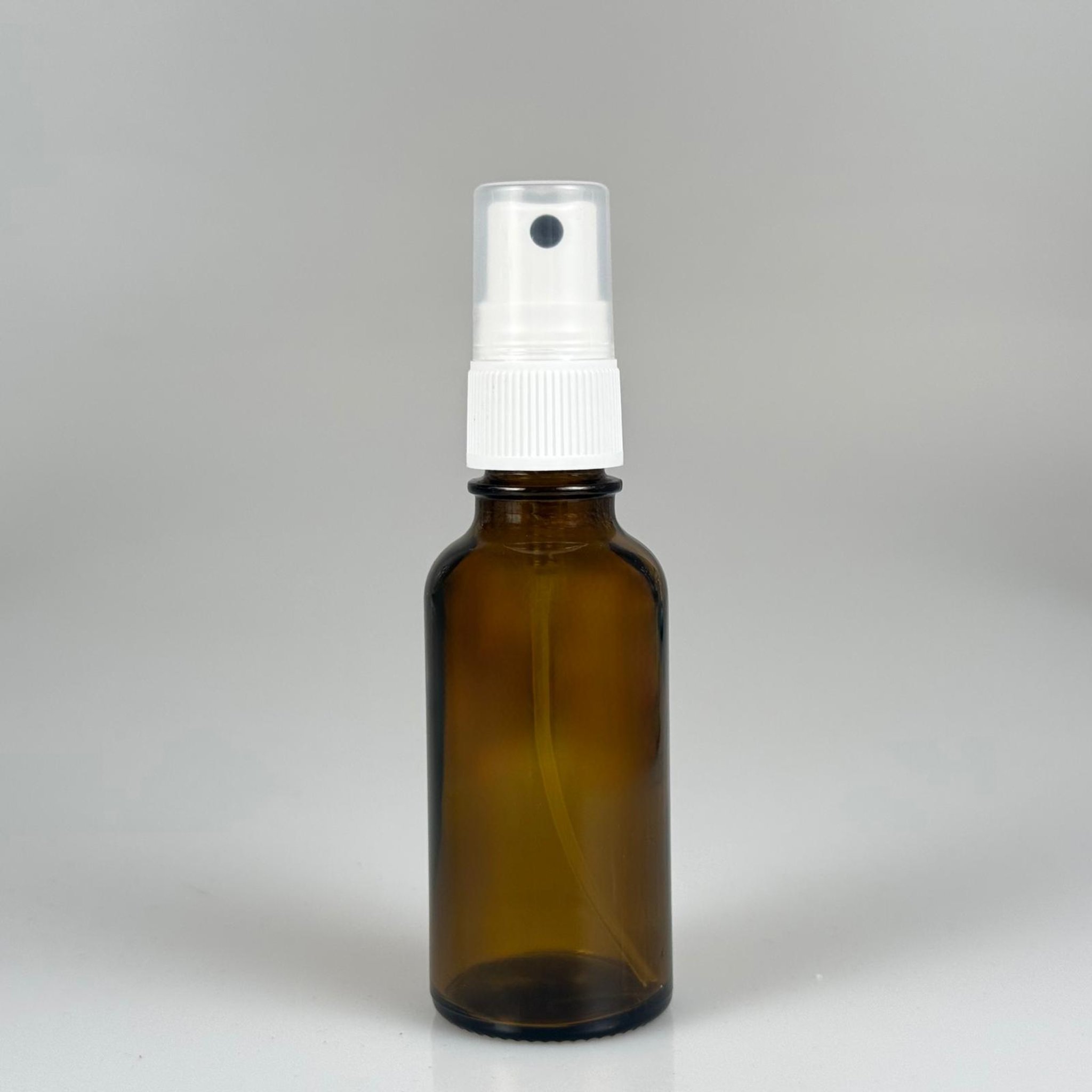 50 CC AMBER CAM ŞİŞE - BEYAZ SPREYLİ (hortum boyu tam uyumlu)  - 50 ML CAM ŞİŞE - KAHVERENGİ