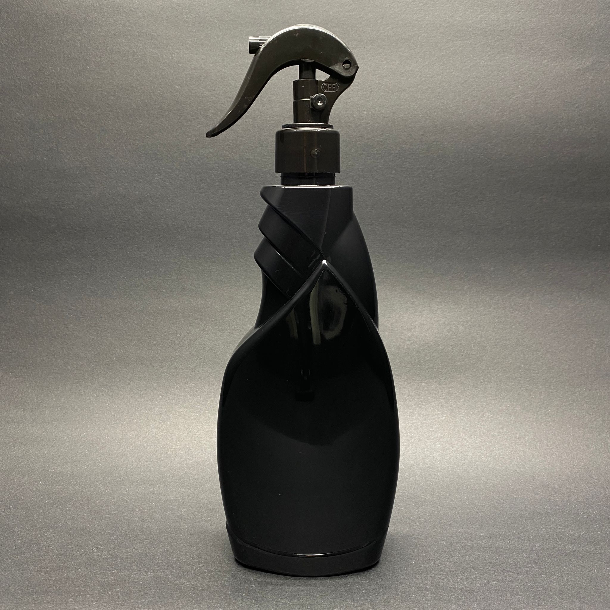 450  CC SİYAH  YASSI PET ŞİŞE - SİYAH TRİGER SPREYLİ (DUMAN PÜSKÜRTÜR)  - 450 ML BOŞ CAM SİL ŞİŞESİ - YASSI CAMSİL ŞİŞESİ