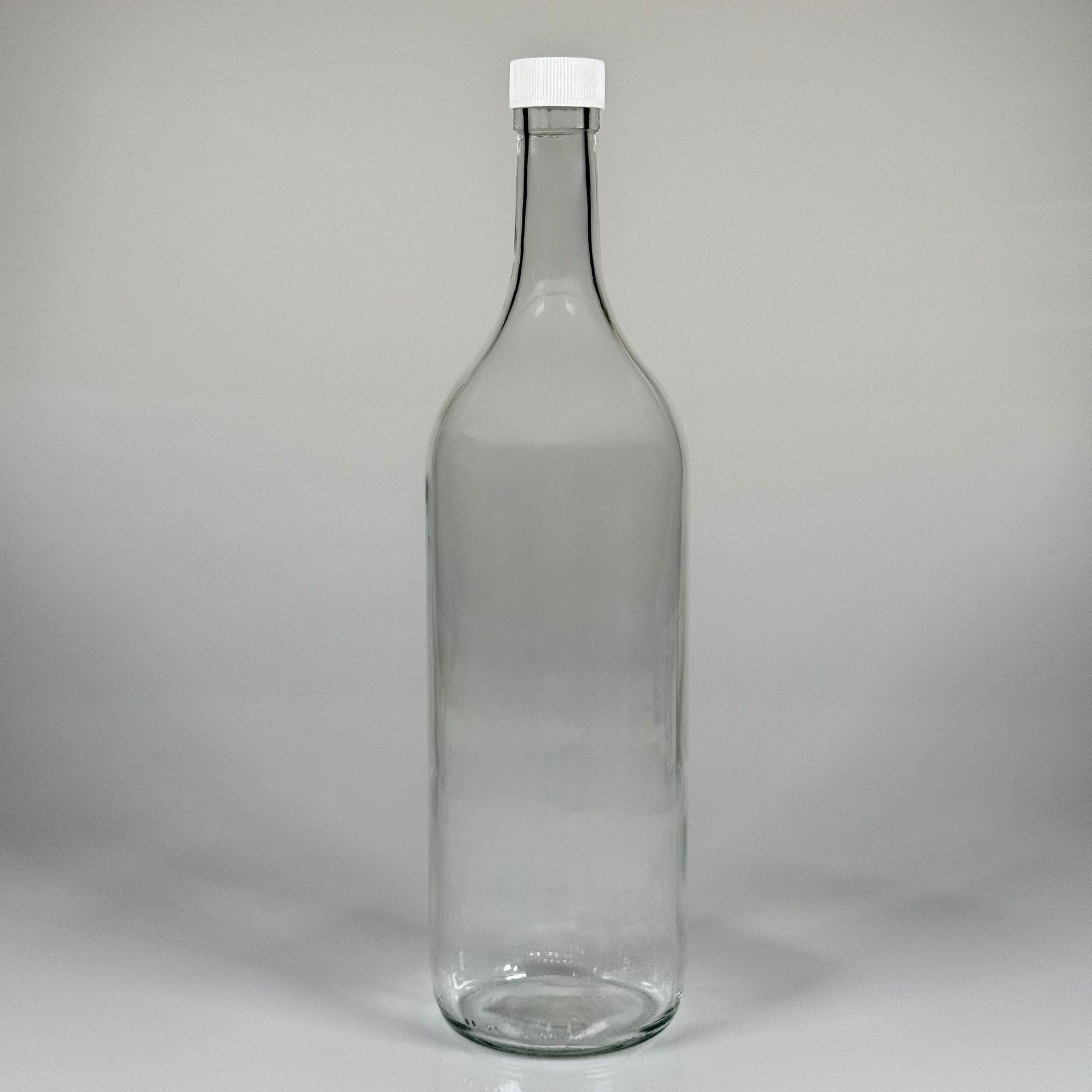 1500 CC ŞEFFAF CAM ŞİŞE - BEYAZ KAPAKLI - 1500 ML CAM ŞİŞE - 1,5 LİTRE CAM ŞİŞE