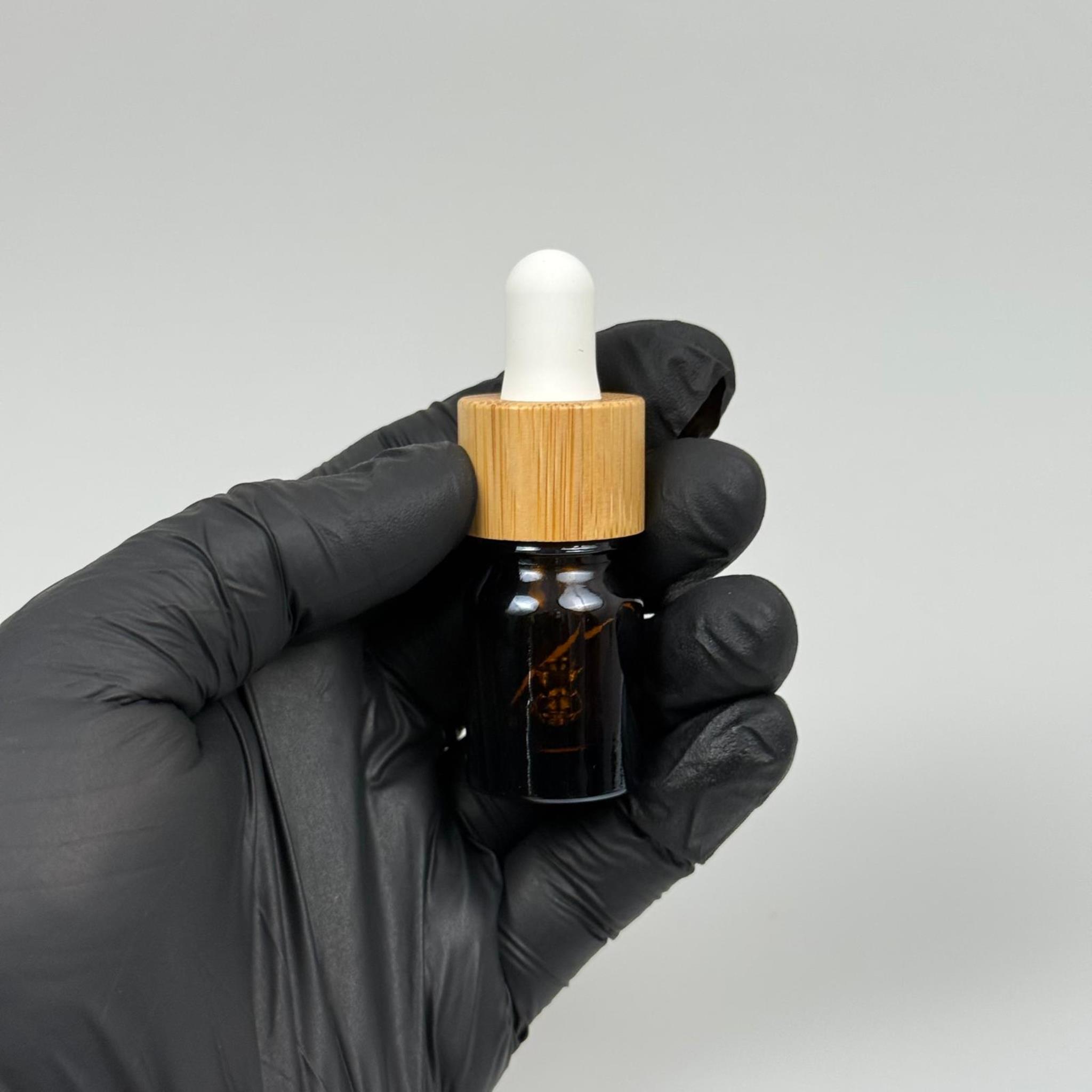 3 CC AMBER CAM DAMLALIKLI ŞİŞE - BEYAZ EMZİK - BAMBU AHŞAP KAPAK - 3 ML BAMBU KAPAKLI CAM DAMLALIKLI ŞİŞE