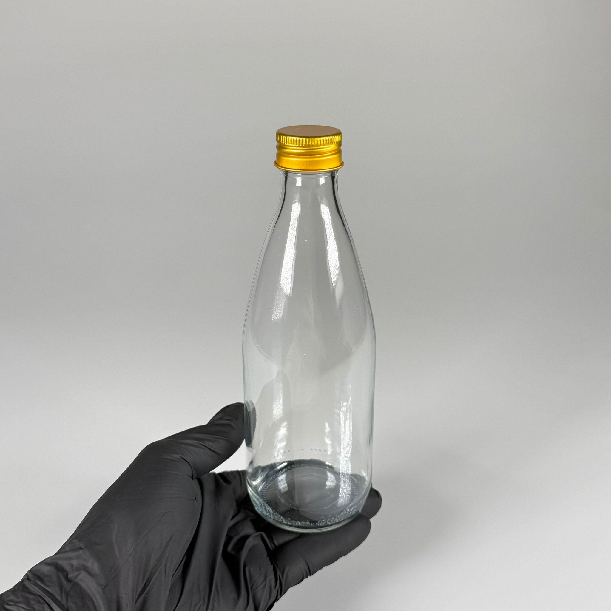 330 ML LÜKS CAM SU ŞİŞESİ - 330 CC BOŞ CAM SU ŞİŞELERİ - GOLD ALÜMİNYUM METAL KAPAKLI (ELLE AÇILIP KAPANABİLİR) - RESTORAN, CAFE, OTEL VS İÇİN PREMİUM CAM ŞİŞE