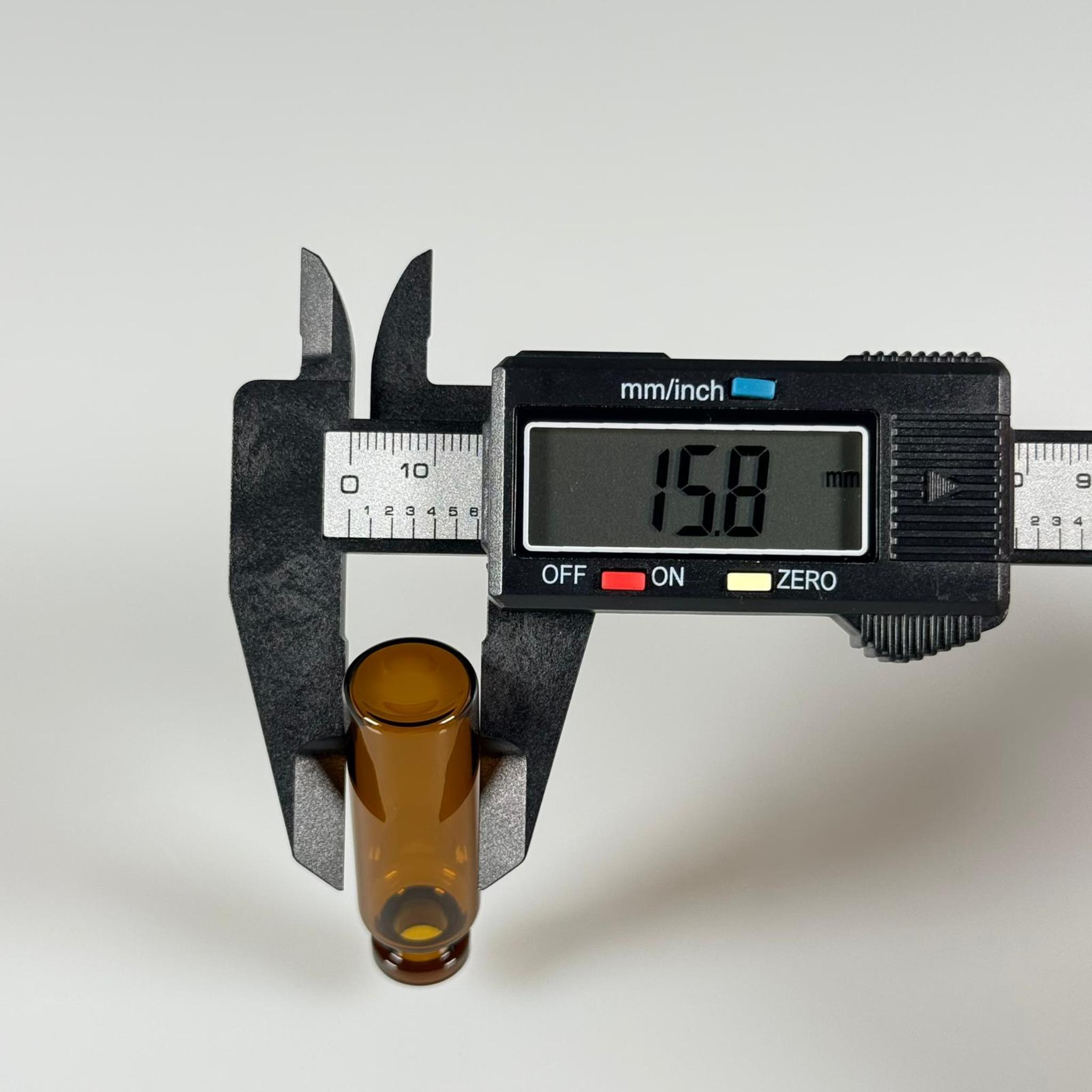 BOROSİLİKAT AMBER CAM ŞİŞE - 5 CC - 16x50 MM - ÇEKME CAM BORU FLAKON İNCE PENİSİLİN ŞİŞESİ - AĞIZ ÇAPI 13 MM