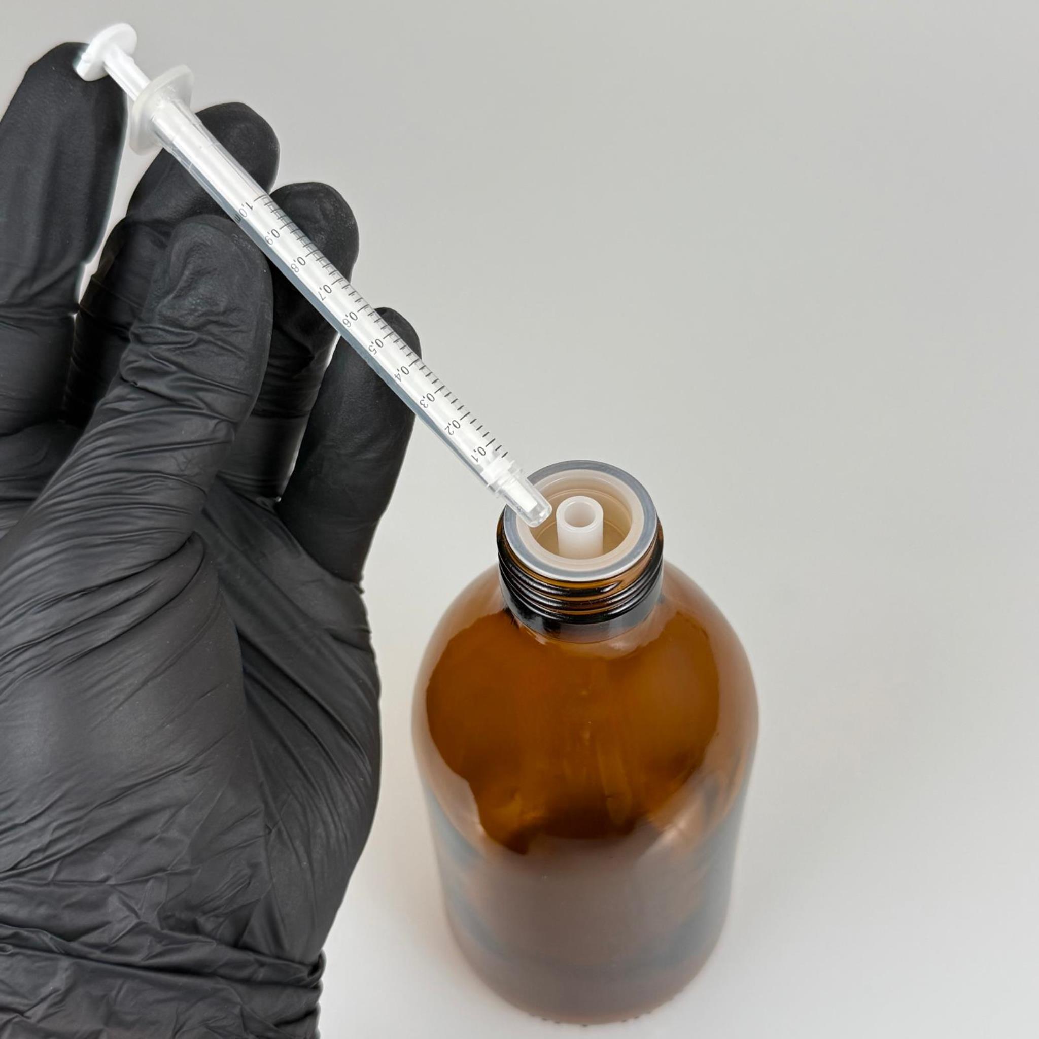 300 ML CAM ECZA ŞİŞESİ + 1 ML DOZAJ PİPETİ + DOZAJ TIPASI + CONTALI PLASTİK KAPAK TAKIM
