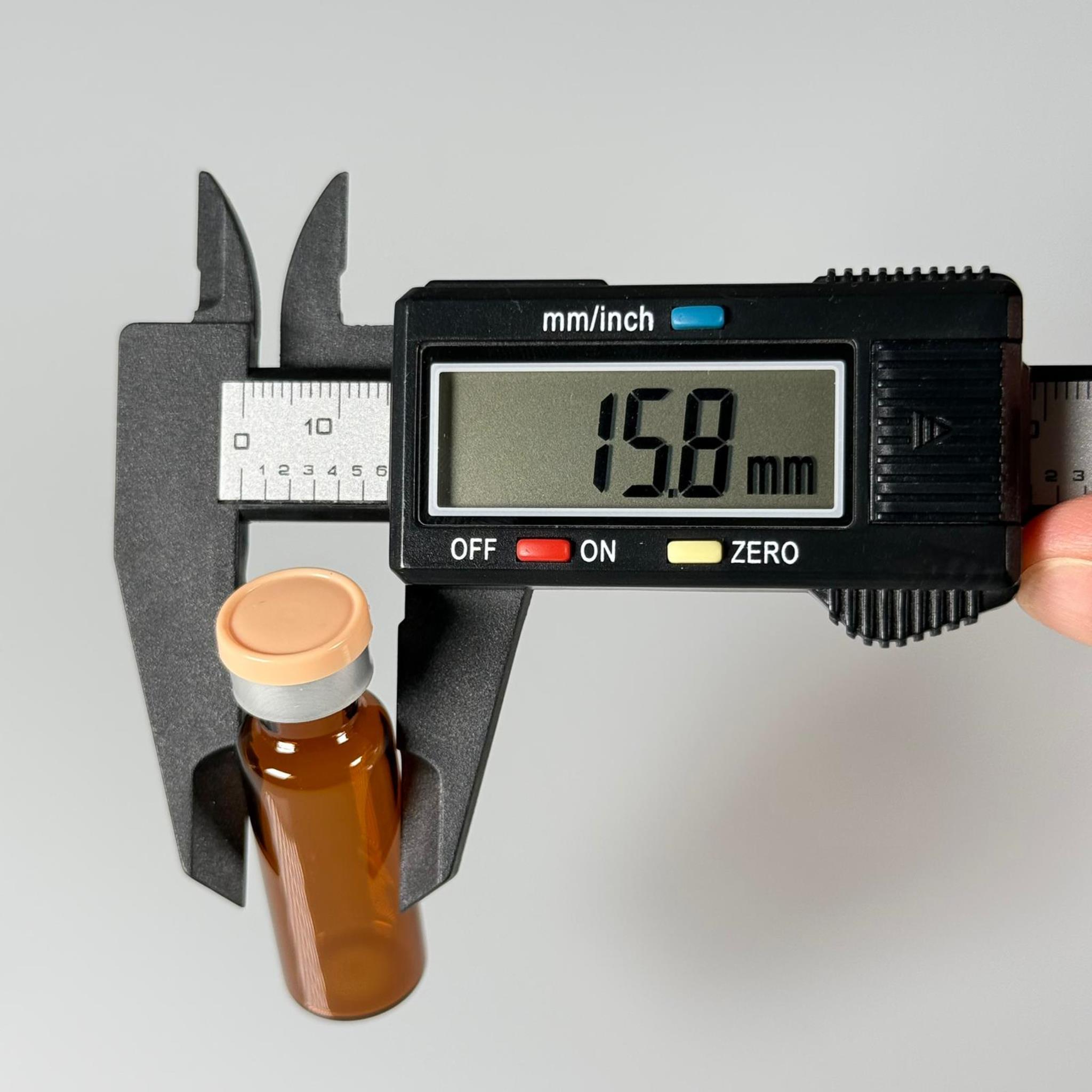 4 ML vial flakon şişe - 13 ağız 4 cc amber cam ilaç şişesi + kauçuk butil enjektör tıpası + bej alüminyum kapaklı takım