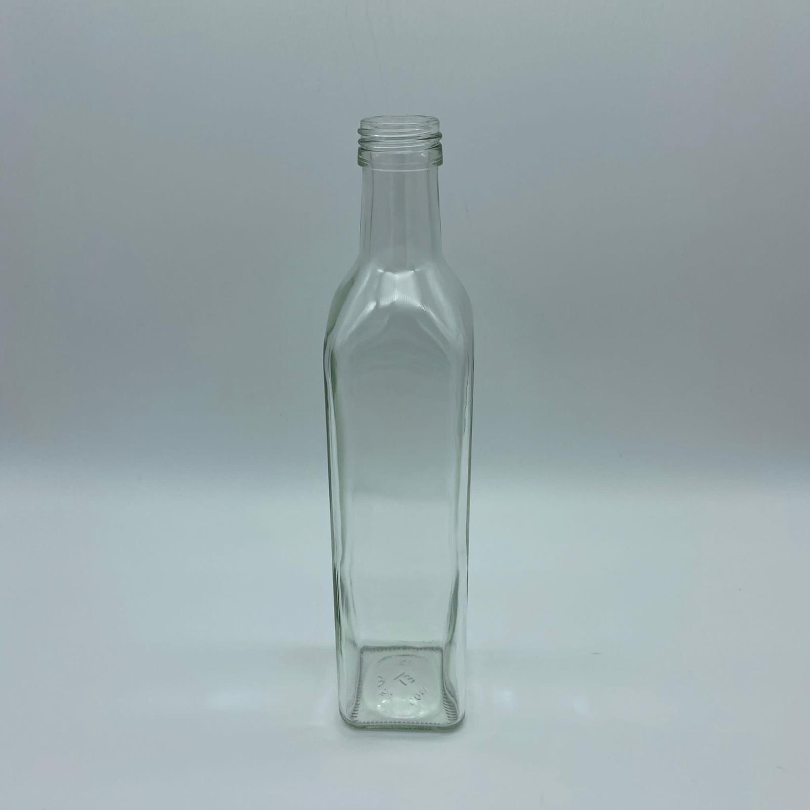 500 CC ŞEFFAF CAM MARASKA KÖŞELİ ŞİŞE (VİDALI) (31 AĞIZ) KAPAKSIZ - 500 ML MARASKA CAM ŞİŞE - YAĞ SİRKE ŞİŞESİ - ŞİŞECAM ÜRÜN KODU: 121250 İLE EŞDEĞERDİR