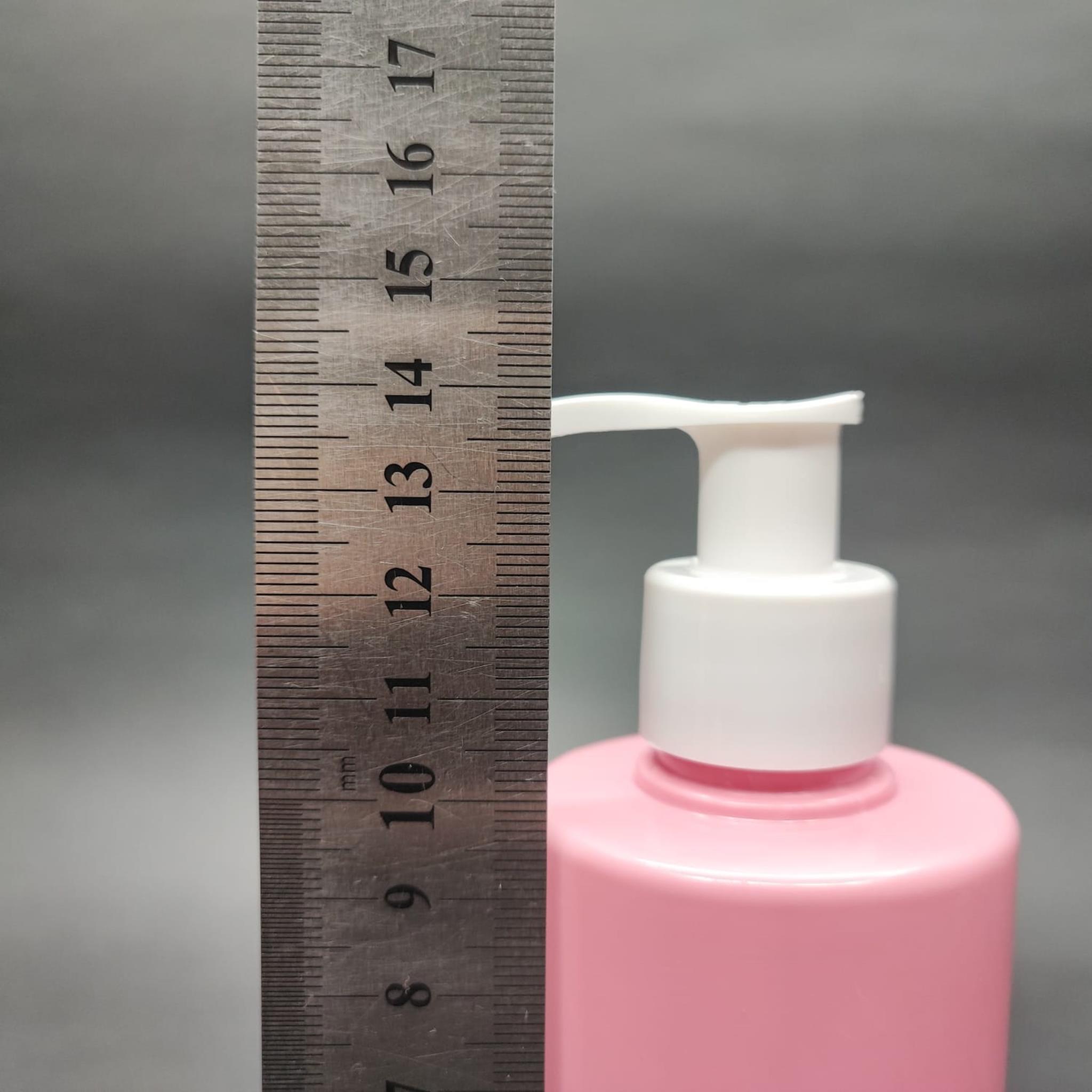 200 CC KÜT BOYUNLU SİLİNDİR PET ŞİŞE (24 GR) - BEYAZ SIVI SABUN POMPALI - 200 ML PLASTİK ŞİŞE - PEMBE