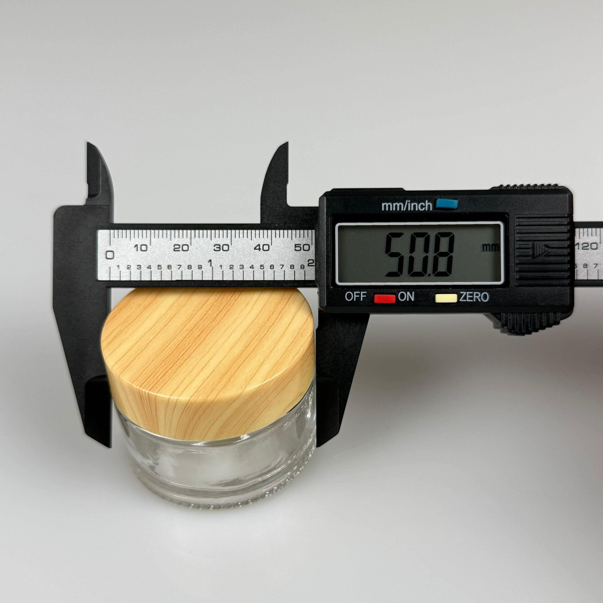 30 CC CAM ŞEFFAF KREM KAVANOZU - AHŞAP DESENLİ PLASTİK KAPAKLI İÇ CONTALI - 30 ML ŞEFFAF CAM KAVANOZ  - KOZMETİK KAVANOZ