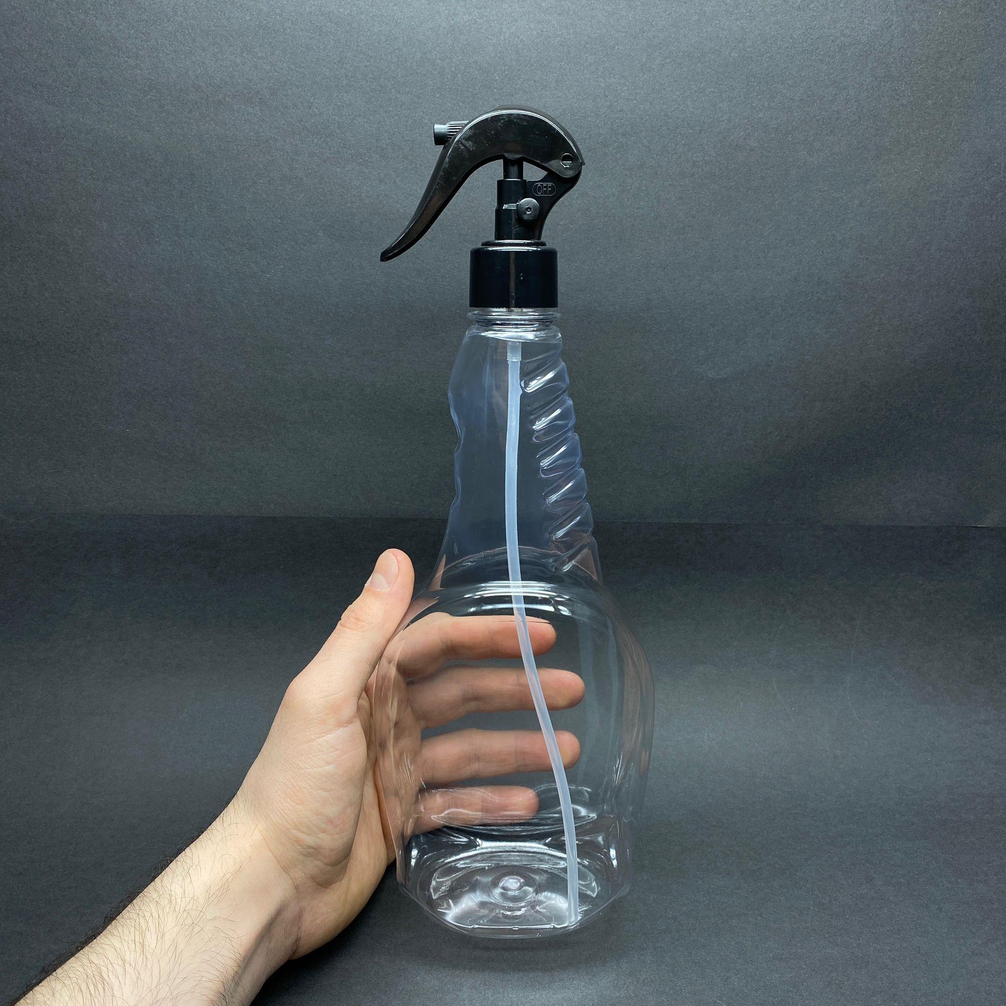 750 CC YASSI PET ŞİŞE - SİYAH TRİGER SPREYLİ - 750 ML BOŞ CAM SİL ŞİŞESİ - YASSI CAMSİL ŞİŞESİ - TRİGERLİ PET ŞİŞE