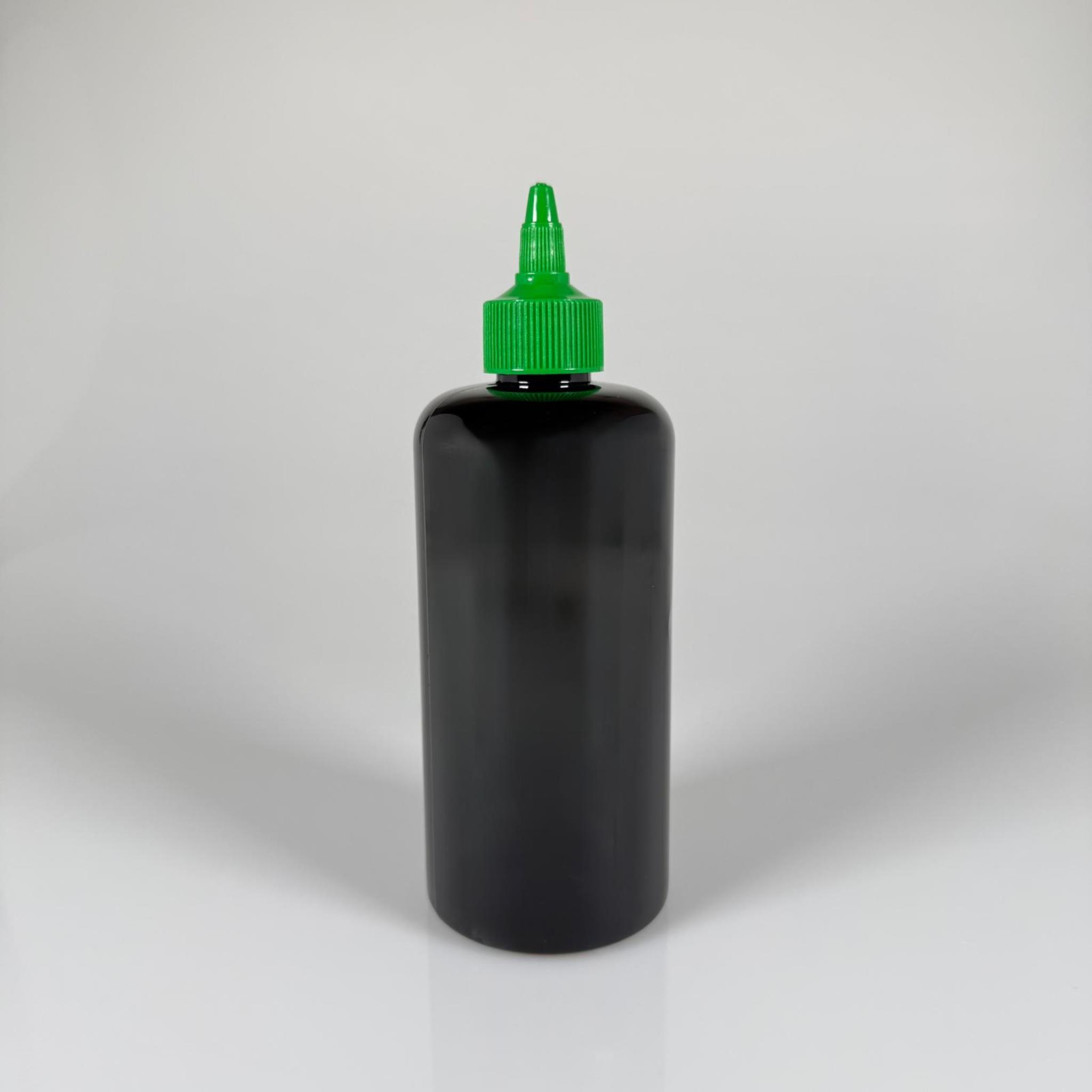 ZEYTİNYAĞI, SOS, ACI SOS, SİRKE, SRIRACHA VB BOŞ ŞİŞELERİ - YEŞİL SİVRİ TWİST AKITICI KAPAK + 500 ML SİYAH SİLİNDİR PET PLASTİK ŞİŞE TAKIM