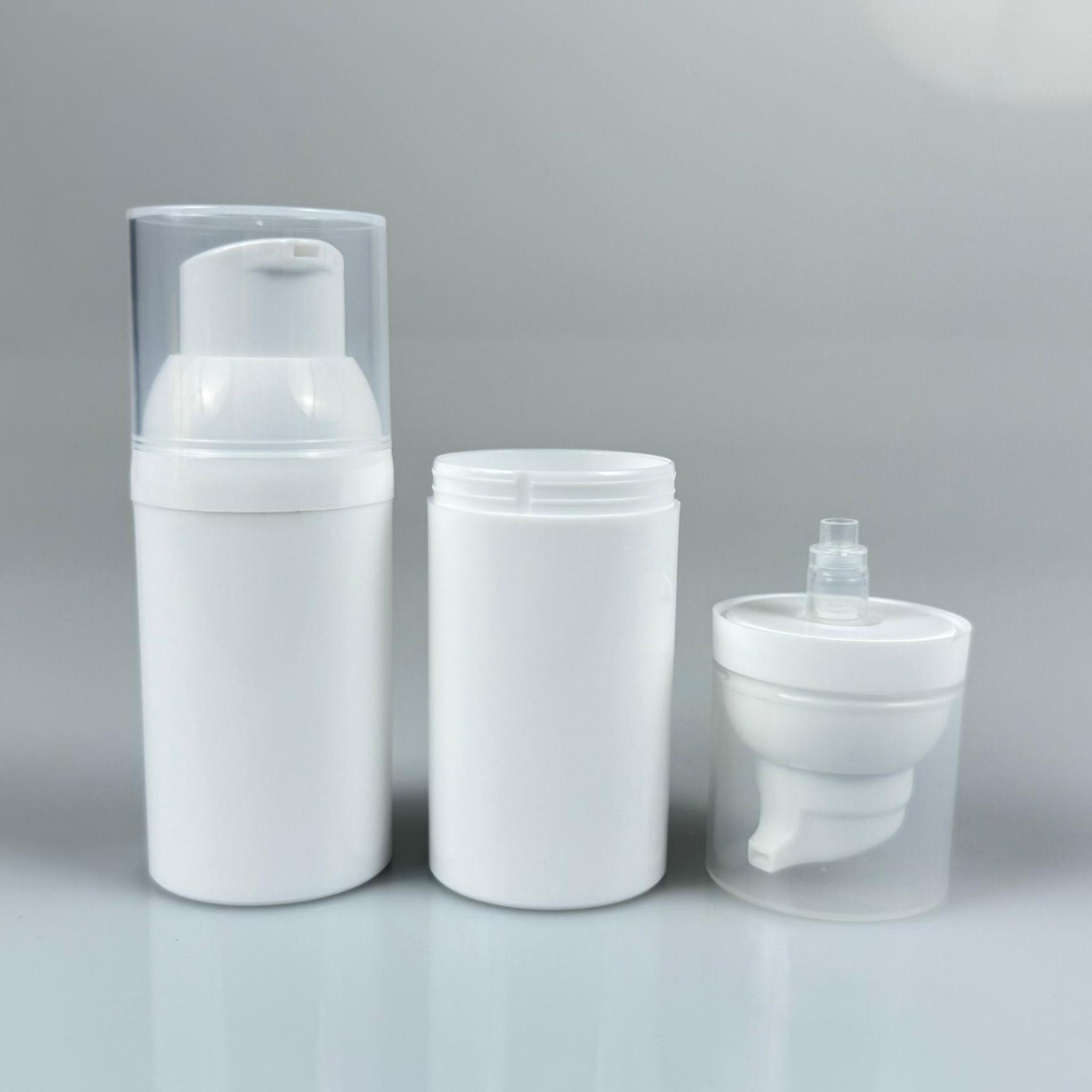 BOŞ KREM VE LOSYON ŞİŞESİ 30 ML BOŞ AİRLESS ŞİŞE - HAVASIZ POMPALI BEYAZ AİRLESS ASANSÖR ŞİŞE - GÜNEŞ KREMİ , TONİK VB AMBALAJI