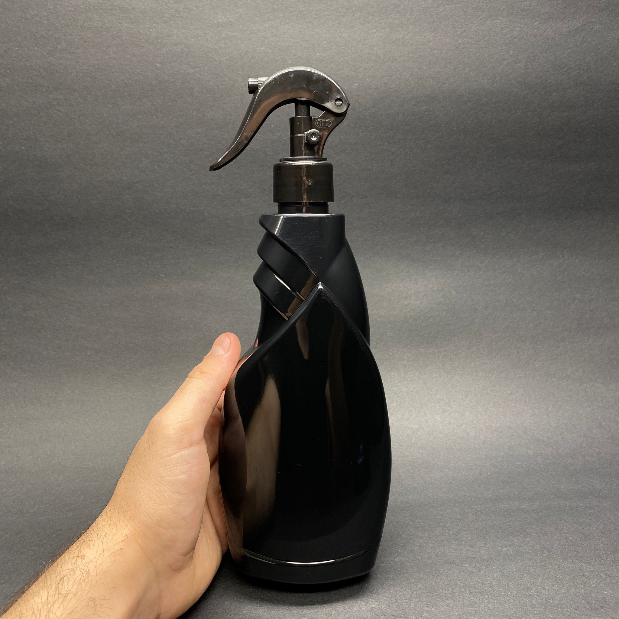 450 CC SİYAH YASSI PET ŞİŞE - SİYAH TRİGER SPREYLİ (DUMAN PÜSKÜRTÜR) - 450 ML BOŞ CAM SİL ŞİŞESİ - YASSI CAMSİL ŞİŞESİ