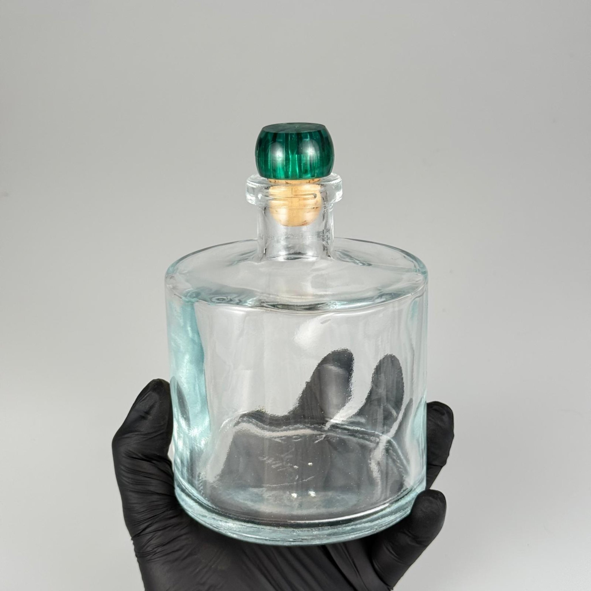 500 CC LÜX ŞİŞE - SİLİNDİR - 500 ML BÜYÜK BOY DİFFUSER ŞİŞE YEŞİL MANTAR TIPALI