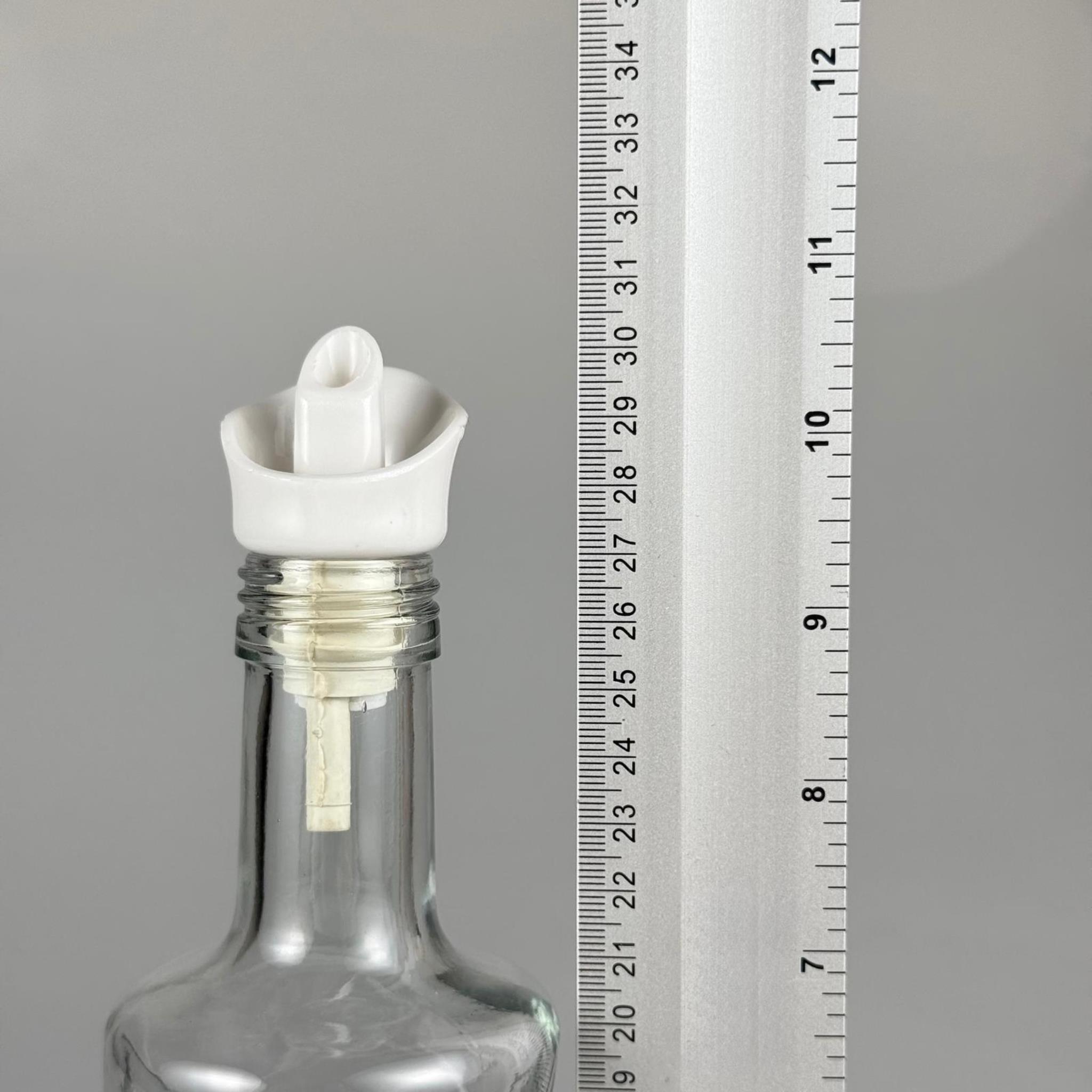 Akıtmaz Kapaklı Şık Cam Yağlık – Zeytinyağı ve Sirke İçin - Restoran Tipi 500 ML Şeffaf Yağdanlık Beyaz Akıtıcı Başlıklı