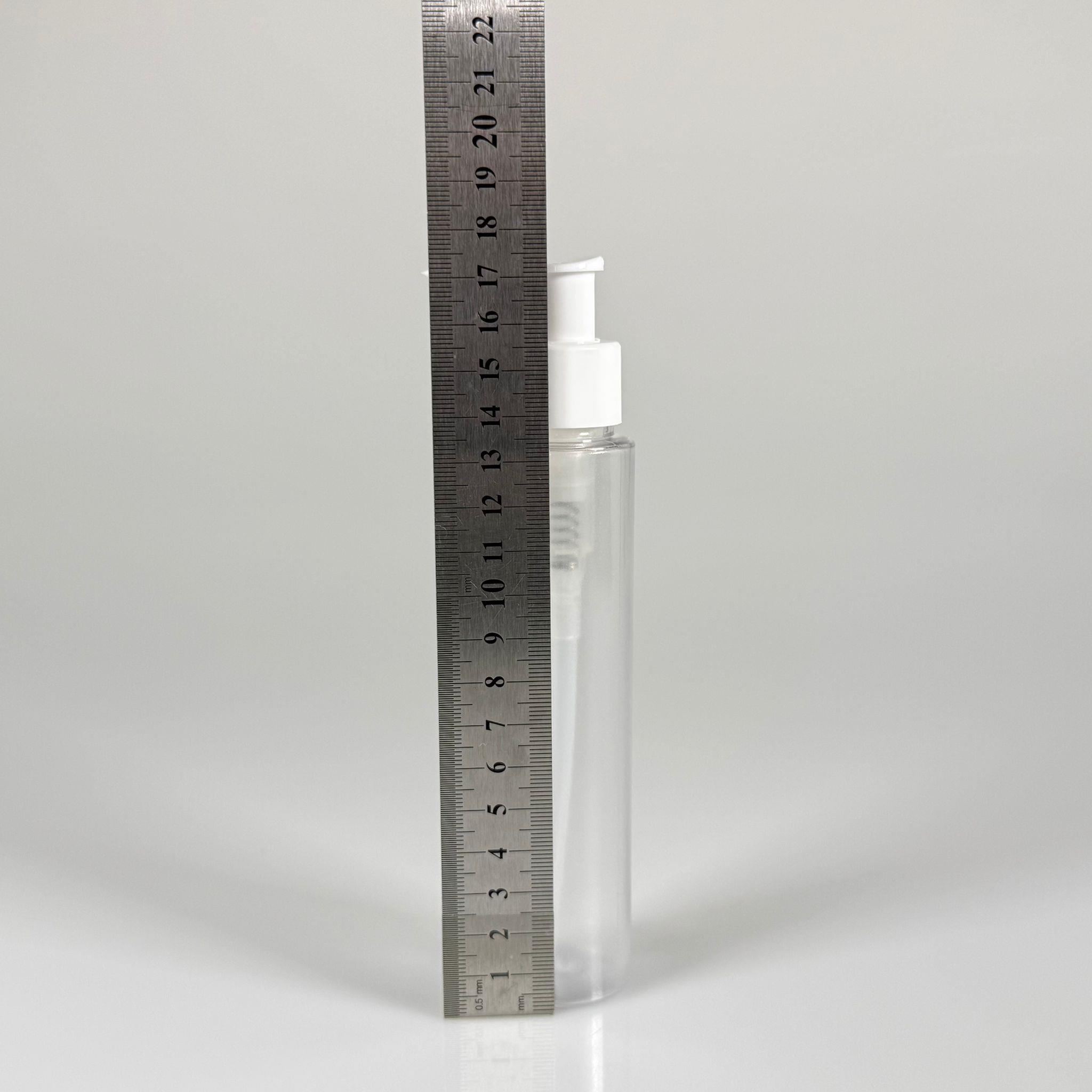 100 CC UZUN SİLİNDİR BUĞULU PET ŞİŞE (24 GR)  - BEYAZ SABUN POMPALI - 100 ML BİBERİYE SUYU, LAVANTA YAĞI, SAÇ SERUM, TONİK VB İÇİN PLASTİK KOZMETİK AMBALAJLARI