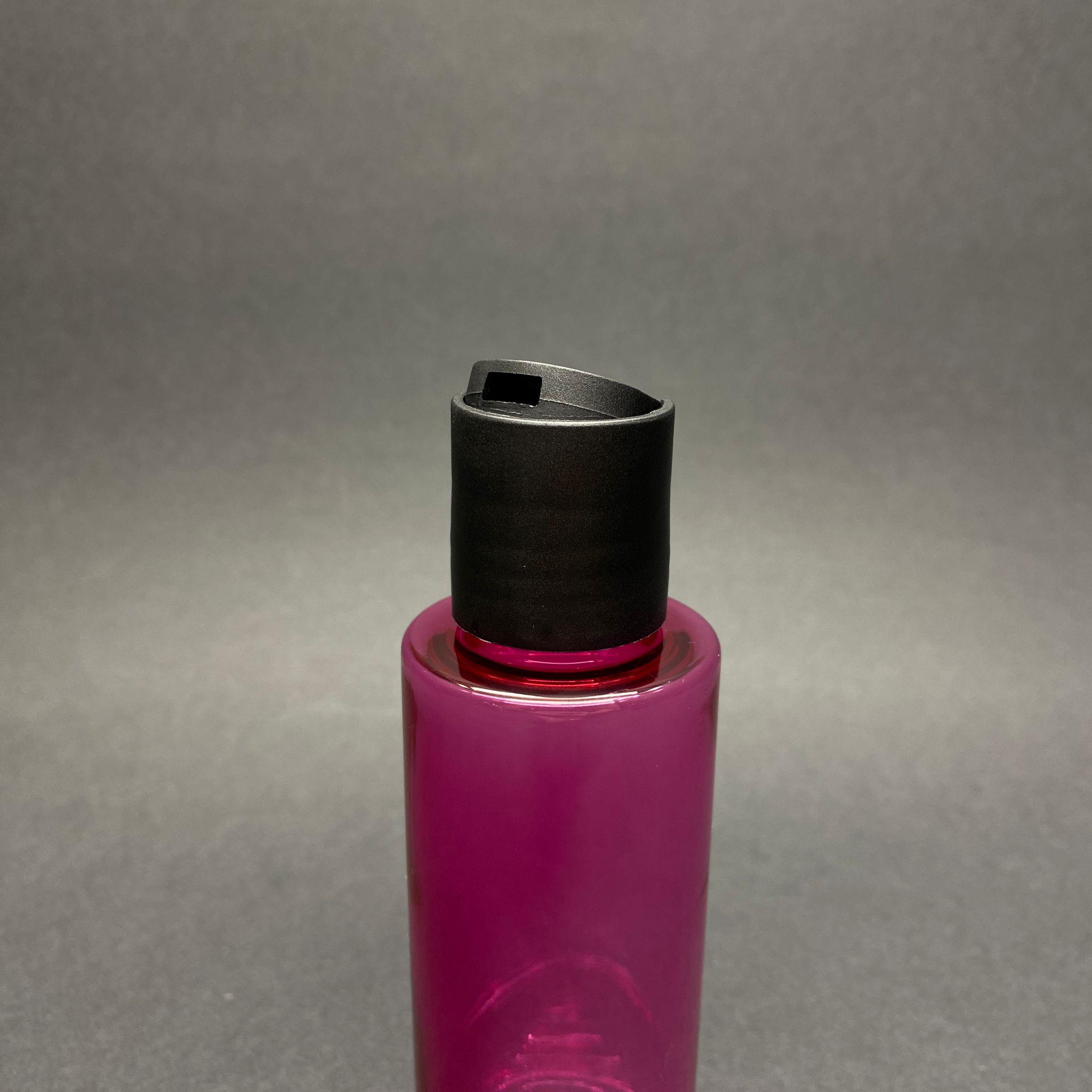 100 CC PEMBE  KÜT BOYUNLU PET ŞAMPUAN ŞİŞESİ -  100 ML SİYAH DİSKTOP ŞAMPUAN KAPAKLI