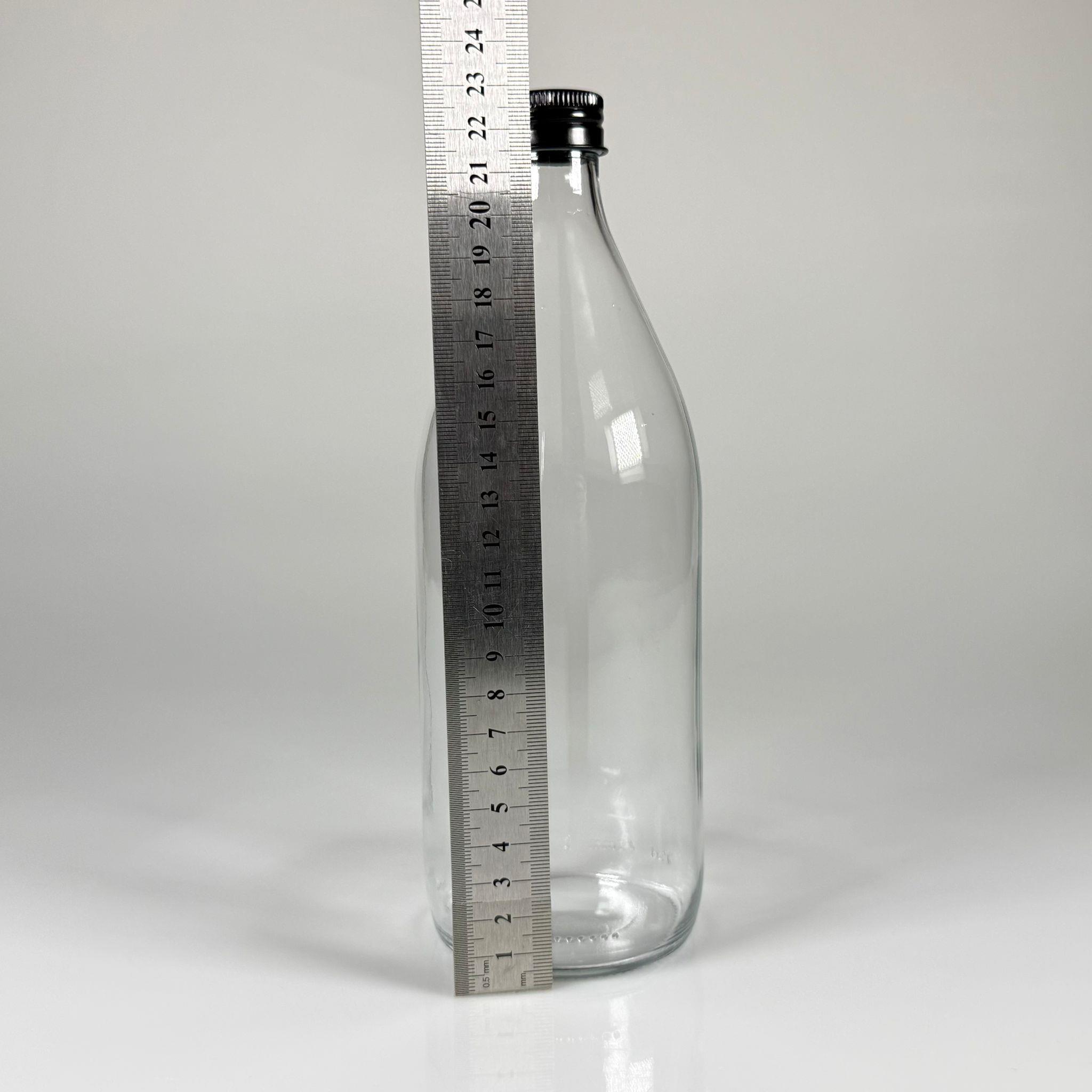 750 ML LÜKS CAM SU ŞİŞESİ - 750 CC BOŞ CAM SU ŞİŞELERİ - SİYAH ALÜMİNYUM METAL KAPAKLI (ELLE AÇILIP KAPANABİLİR) - RESTORAN, CAFE, OTEL VS İÇİN PREMİUM CAM ŞİŞE