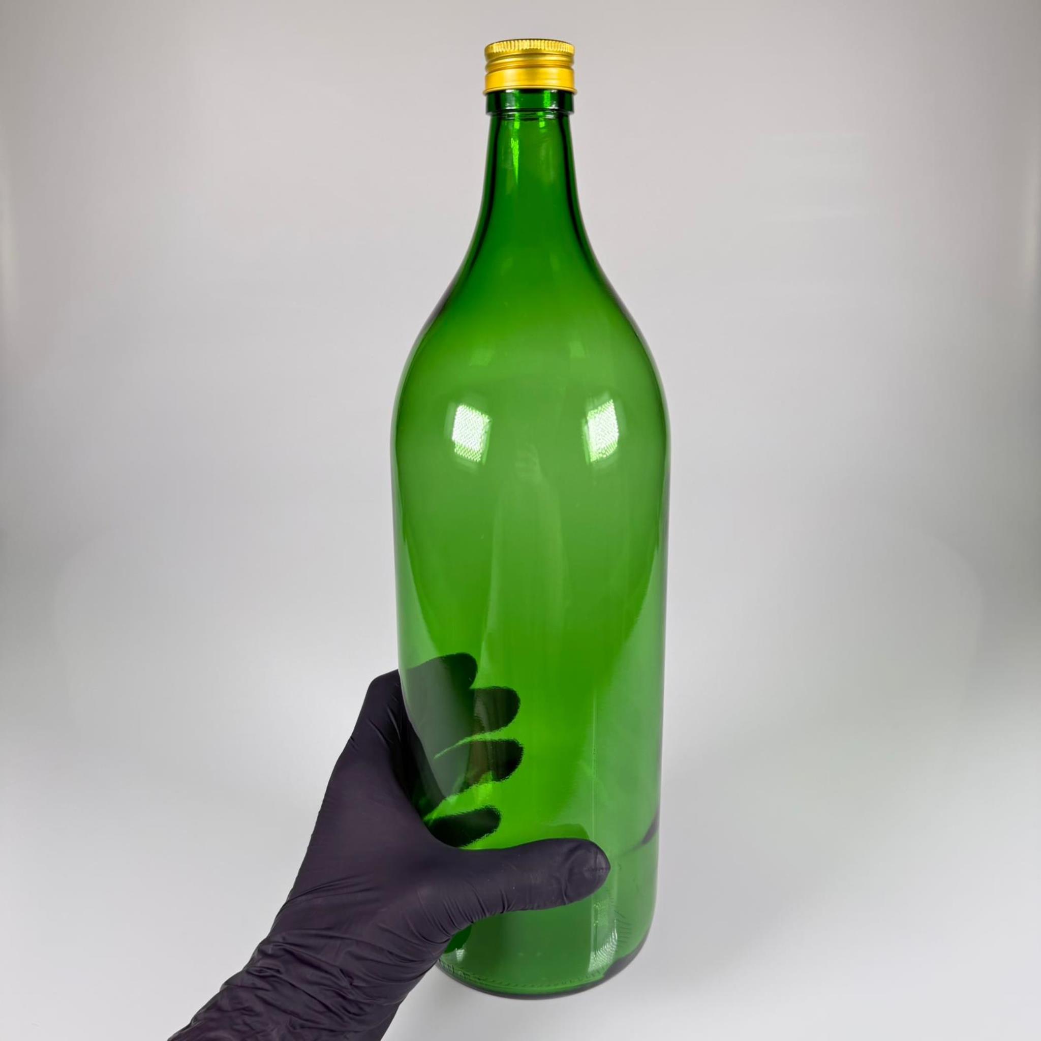 2000 CC YEŞİL CAM ŞİŞE - GOLD METAL ALÜMİNYUM KAPAKLI - 2000 ML YAĞ ŞİŞESİ - SİRKE ŞİŞESİ - 2 LİTRE CAM ŞİŞE