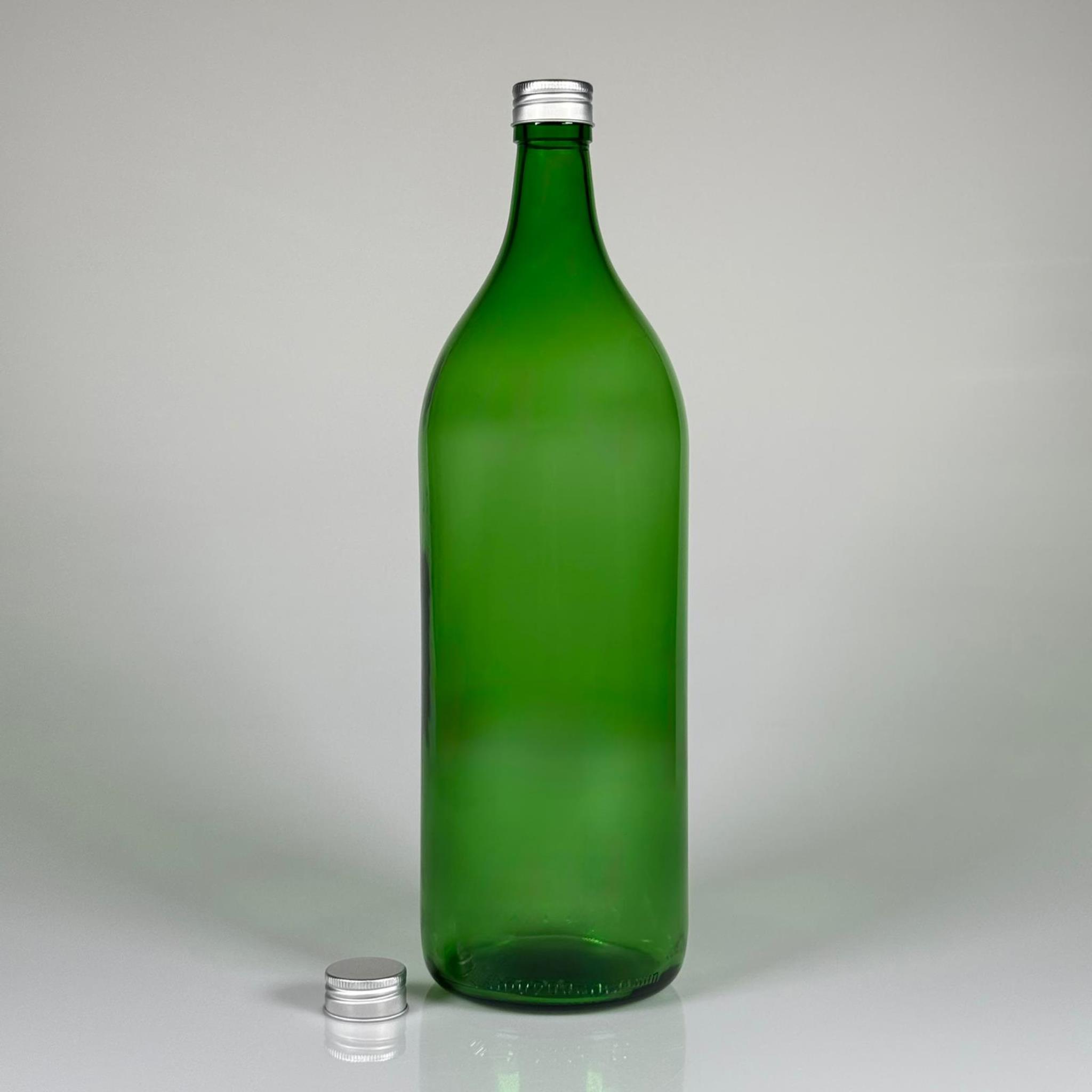 2000 CC YEŞİL CAM ŞİŞE - GÜMÜŞ METAL ALÜMİNYUM KAPAKLI - 2000 ML YAĞ ŞİŞESİ - SİRKE ŞİŞESİ - 2 LİTRE CAM ŞİŞE