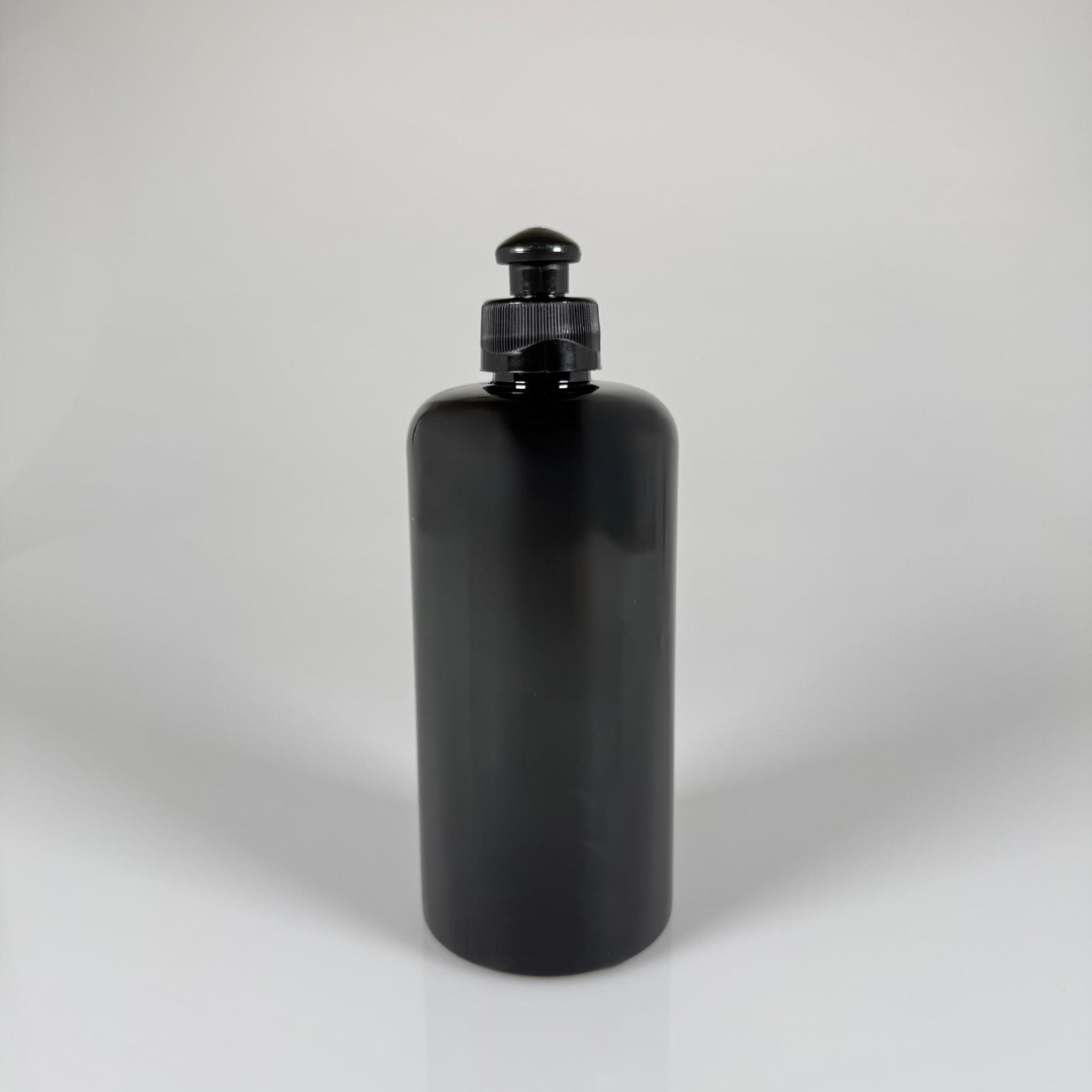 500 CC SİYAH UZUN SİLİNDİR PET ŞİŞE KALIN (26 GR) - SİYAH PUSH-PULL KAPAKLI - 28 AĞIZ - 500 ML PET ŞİŞE
