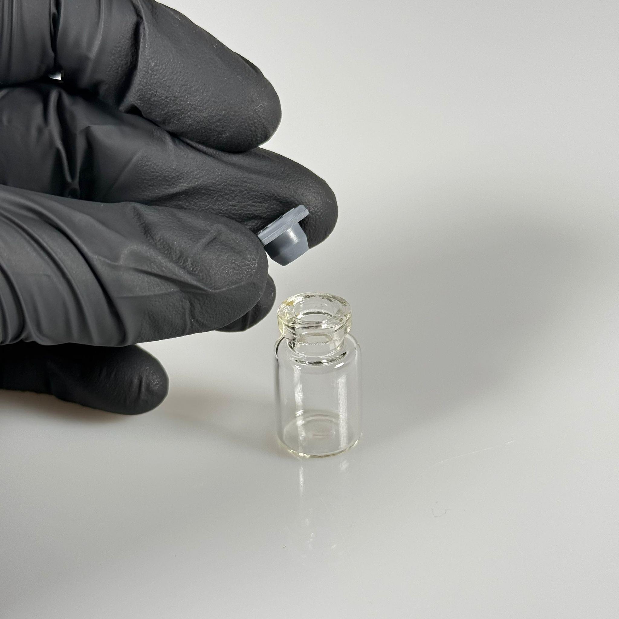 2 ML vial flakon şişe - 13 ağız 2 cc şeffaf cam ilaç şişesi + kauçuk butil enjektör tıpası + gümüş alüminyum kapaklı takım