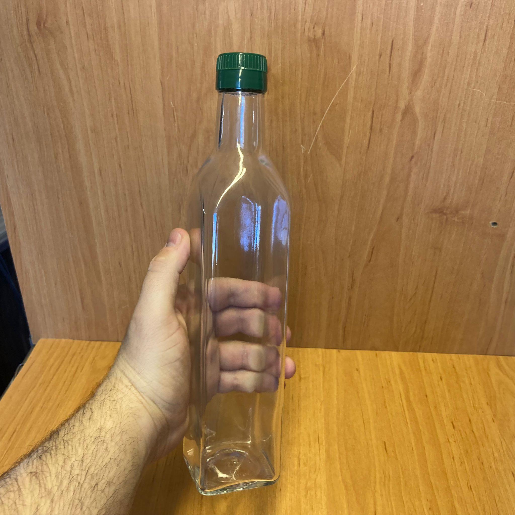 500 CC MARASKA CAM ŞİŞE - STANDART YEŞİL ÇAKMA KAPAKLI - 500 ML KÖŞELİ CAM ŞİŞE - BASTIRARAK KAPANIR