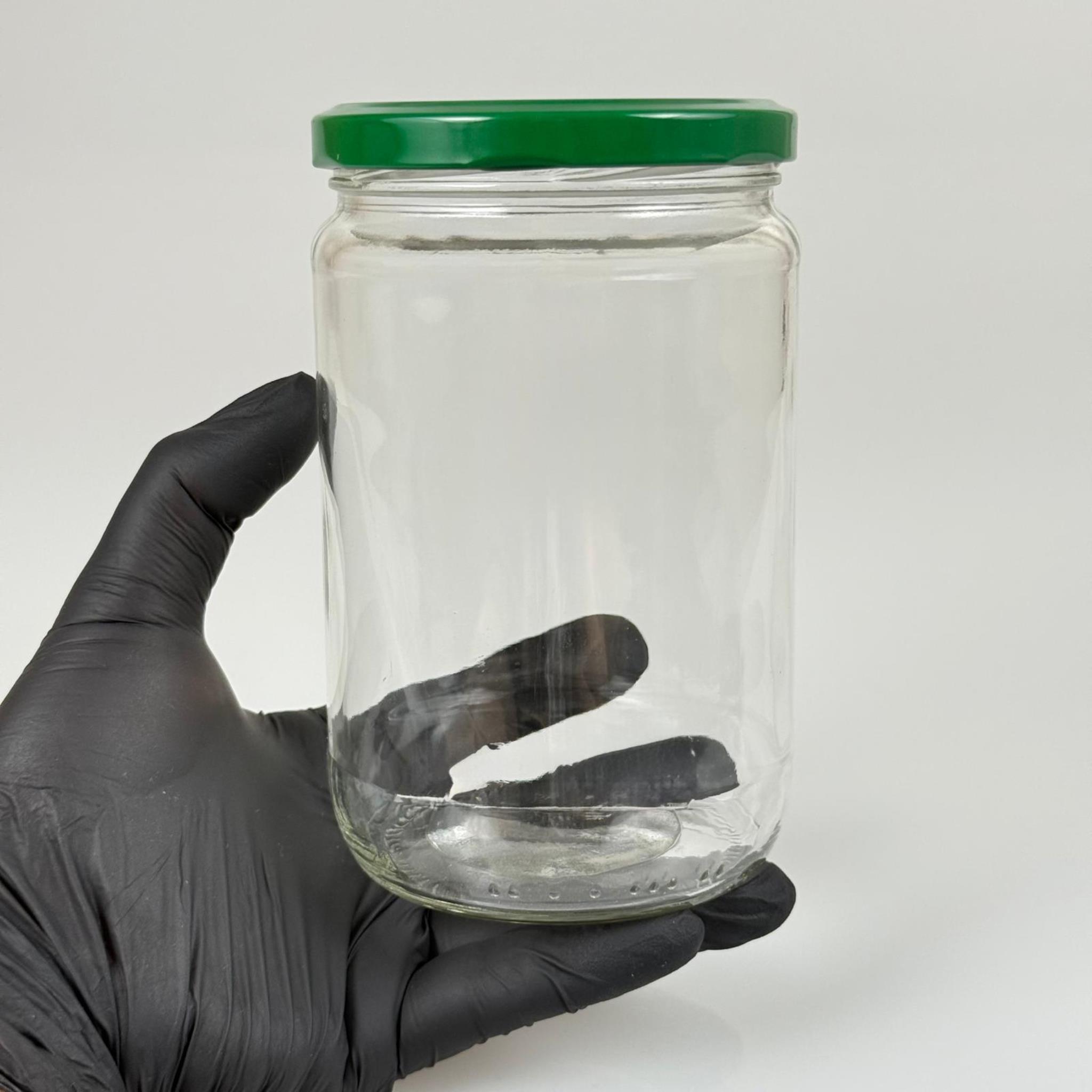 660 CC CAM KAVANOZ - KOYU YEŞİL METAL KAPAKLI - 660 ML CAM KAVANOZ - KONSERVE KAVANOZU - PAŞABAHÇE