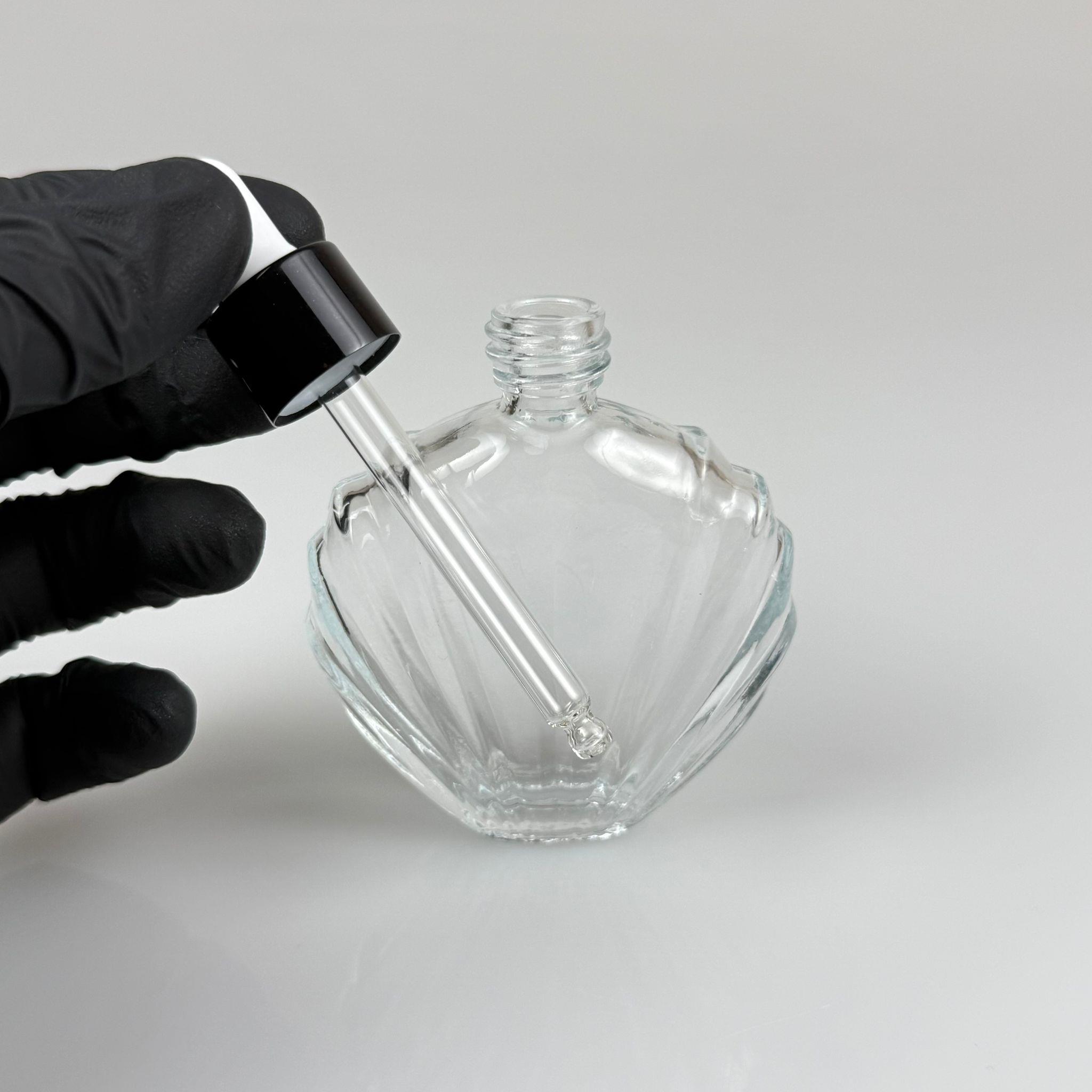 45 CC İSTİRİDYE MODEL PRESTİJLİ CAM DAMLALIKLI ŞİŞE - BEYAZ EMZİK - SİYAH METALİK KAPAK - 45 ML CAM DAMLALIKLI ŞİŞE - DAMLALIKLI BOŞ ŞİŞE