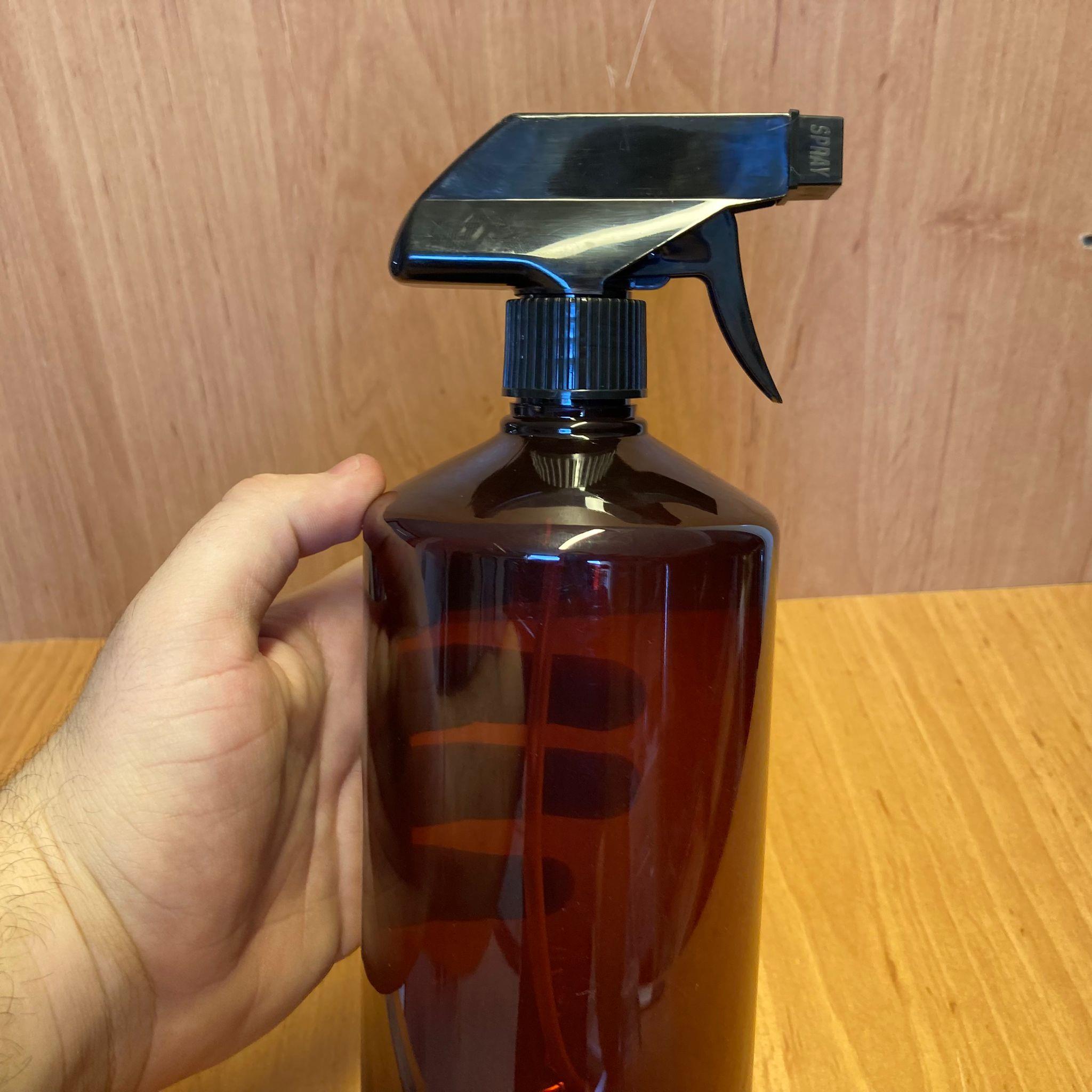 950 CC AMBER PLASTİK ŞİŞE - SİYAH TETİK SPREYLİ  - 950 ML KAHVERENGİ BOŞ PLASTİK ŞİŞE - KALIN (45 GR)
