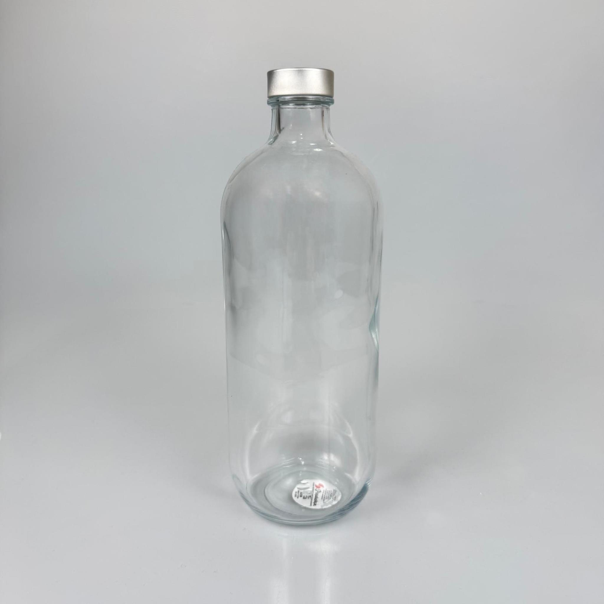 PAŞABAHÇE İCONİK SU ŞİŞESİ 1000 CC - 1000 ml Premium Cam Su Şişesi Mat Alüminyum Kapaklı