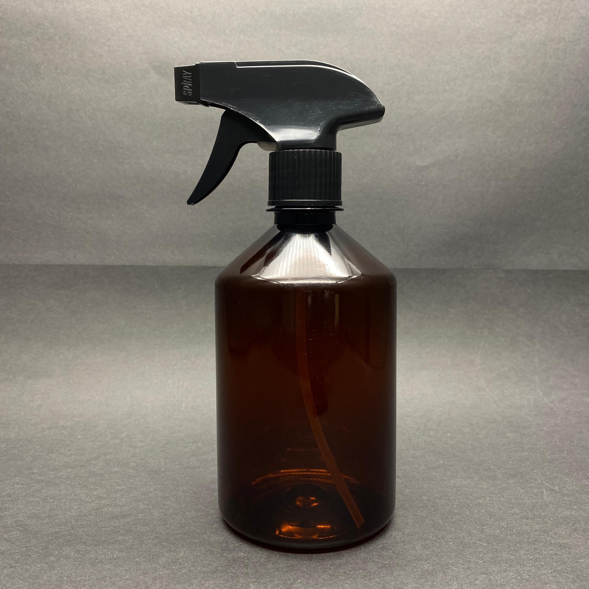 500 CC AMBER PLASTİK ŞİŞE - SİYAH TETİK SPREYLİ - 500 ML KAHVERENGİ BOŞ PLASTİK SPREY ŞİŞE