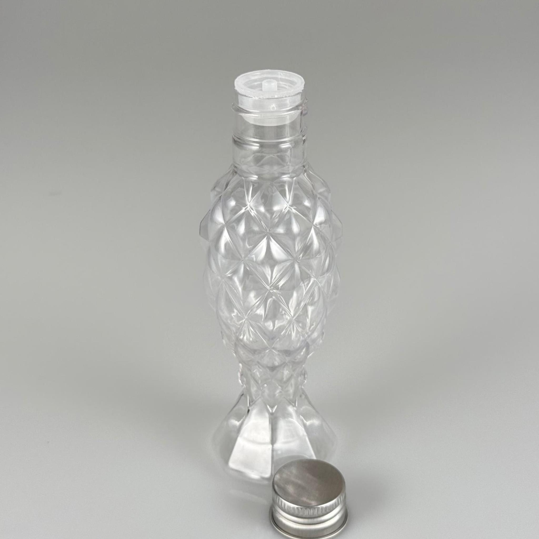 100 CC CAMPET BALIKSIRTI PET KOLONYA ŞİŞESİ (24 AĞIZ) + KÖPÜK CONTALI GÜMÜŞ METAL ALÜMİNYUM KAPAK + KOLONYA TIPALI TAKIM - 100 ML KAPAKLI CAMPET PALSTİK ŞİŞELER