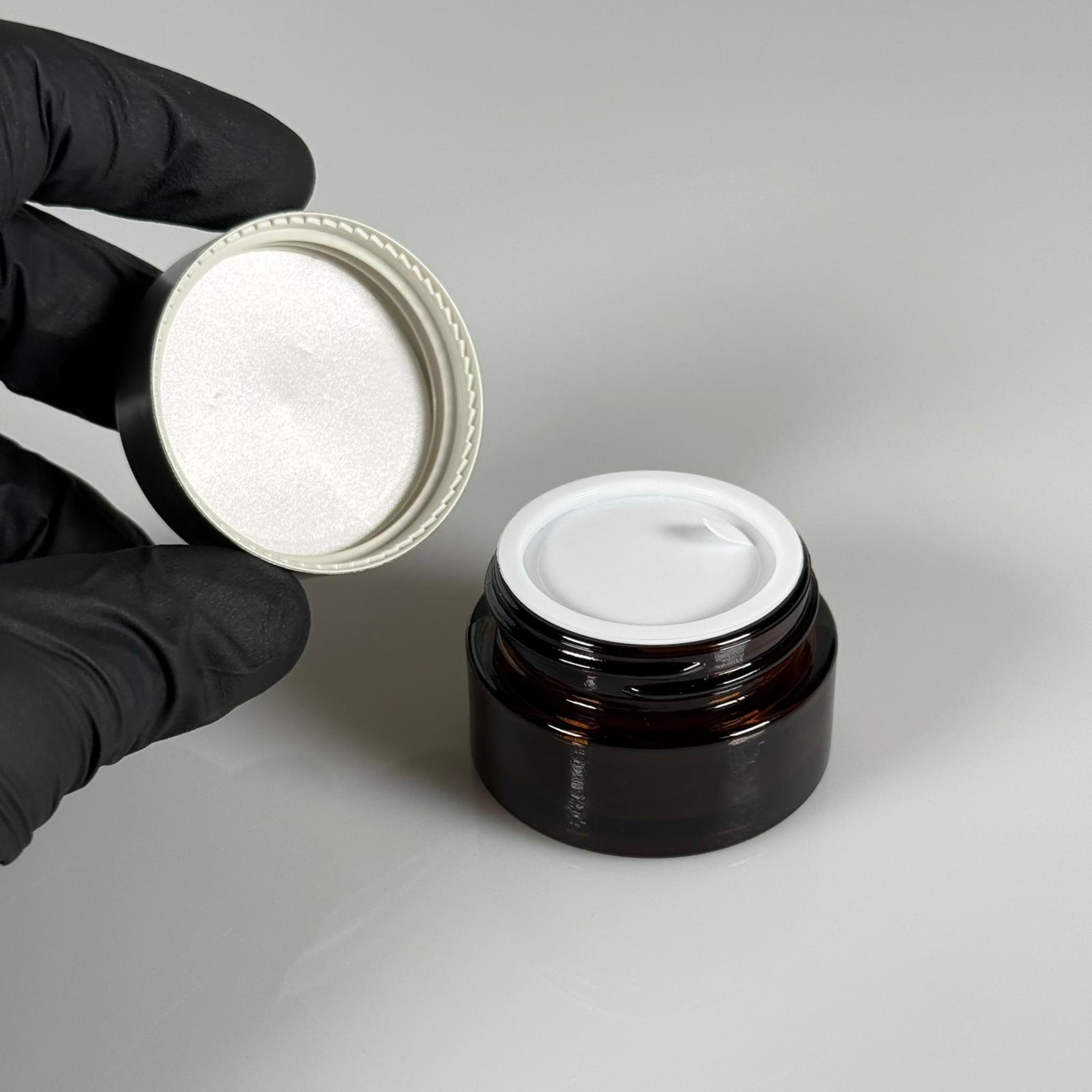 20 CC CAM AMBER KREM KAVANOZU - GÜMÜŞ KAPAKLI İÇ CONTALI - 20 ML KAHVERENGİ KREM KAVANOZU - AMBER MUM KAVANOZU