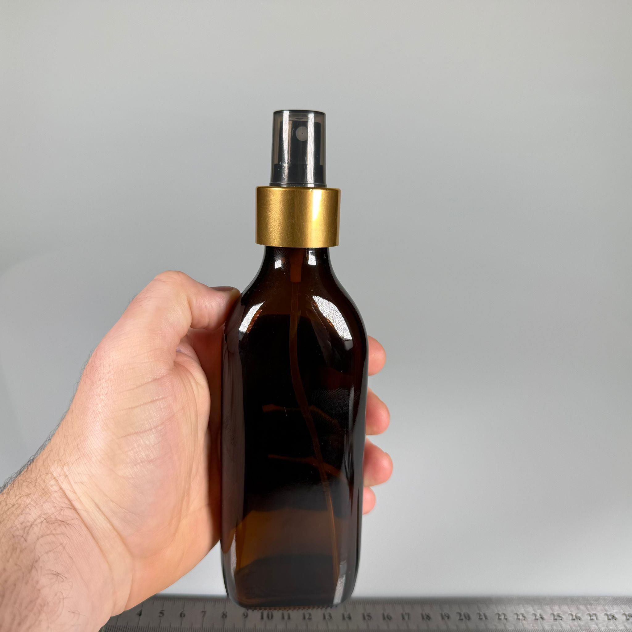 150 CC YASSI AMBER GOLD SPREY BAŞLIKLI CAM ŞİŞE - 150 ML KAHVERENGİ FISFIS KAPAKLI ŞİŞE