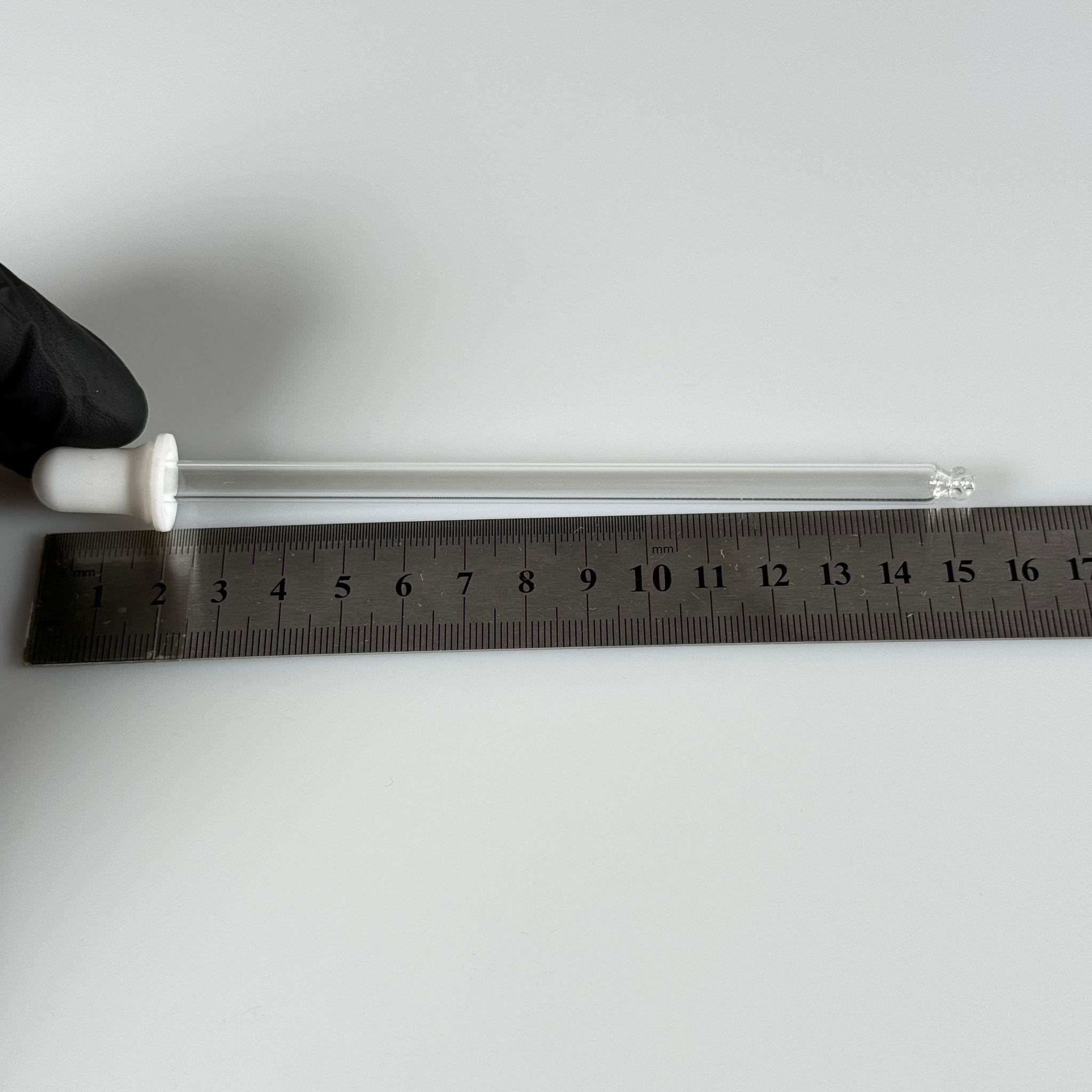 CAM DAMLATMA PİPETİ - DAMLATMA ÇUBUĞU - DAMLALIKLI ÇUBUK - 14 CM CAM - PARFÜM, ESANS, KİMYASAL, GIDA, LABORATUVAR VB İÇİN ÇOK AMAÇLI SİLİKON PUARLI CAM DAMLALIK