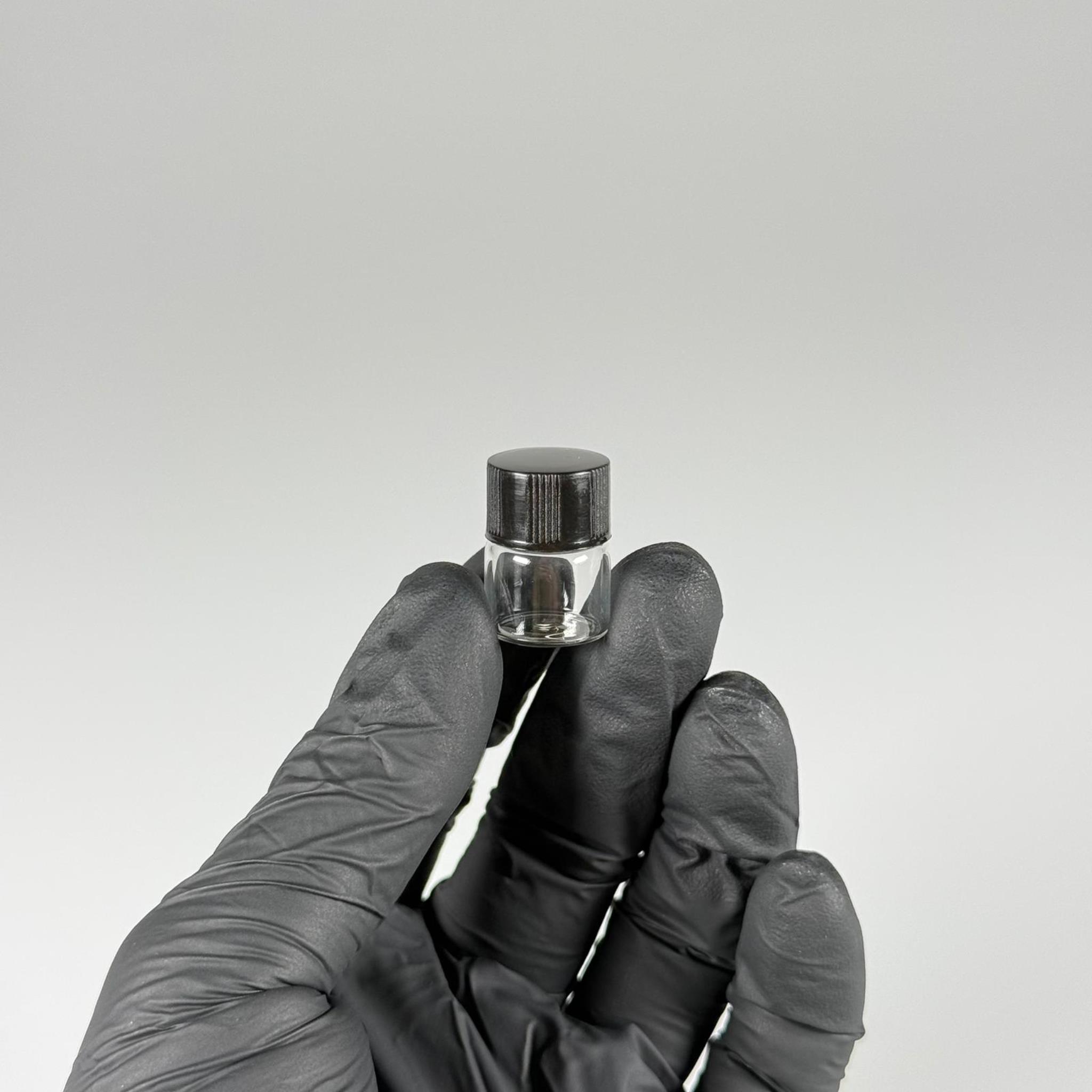 1 CC ŞEFFAF CAM ŞİŞE - SİYAH KAPAKLI - 1 ML KAPAKLI CAM ŞİŞE