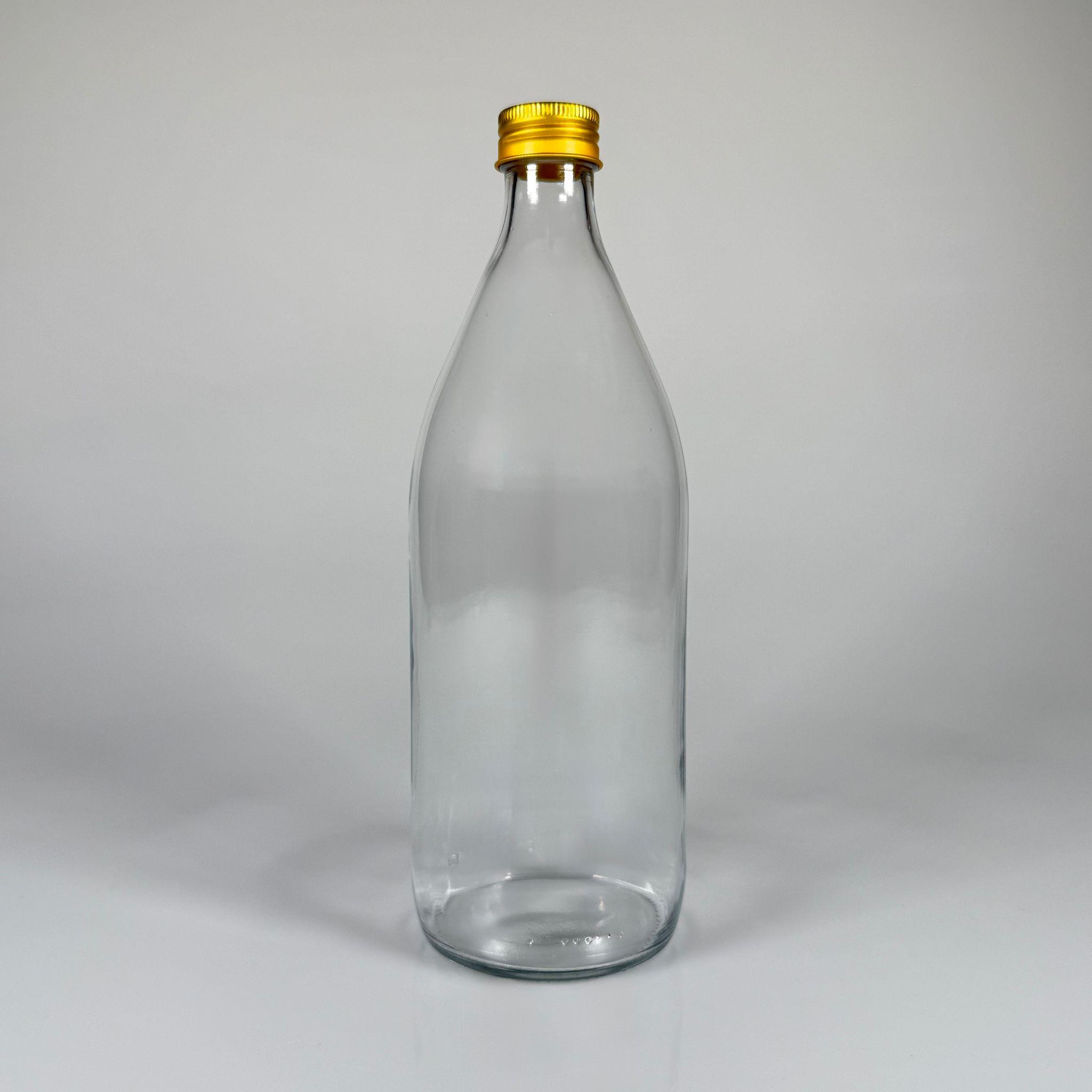 750 ML LÜKS CAM SU ŞİŞESİ - 750 CC BOŞ CAM SU ŞİŞELERİ - GOLD ALÜMİNYUM METAL KAPAKLI (ELLE AÇILIP KAPANABİLİR) - RESTORAN, CAFE, OTEL VS İÇİN PREMİUM CAM ŞİŞE