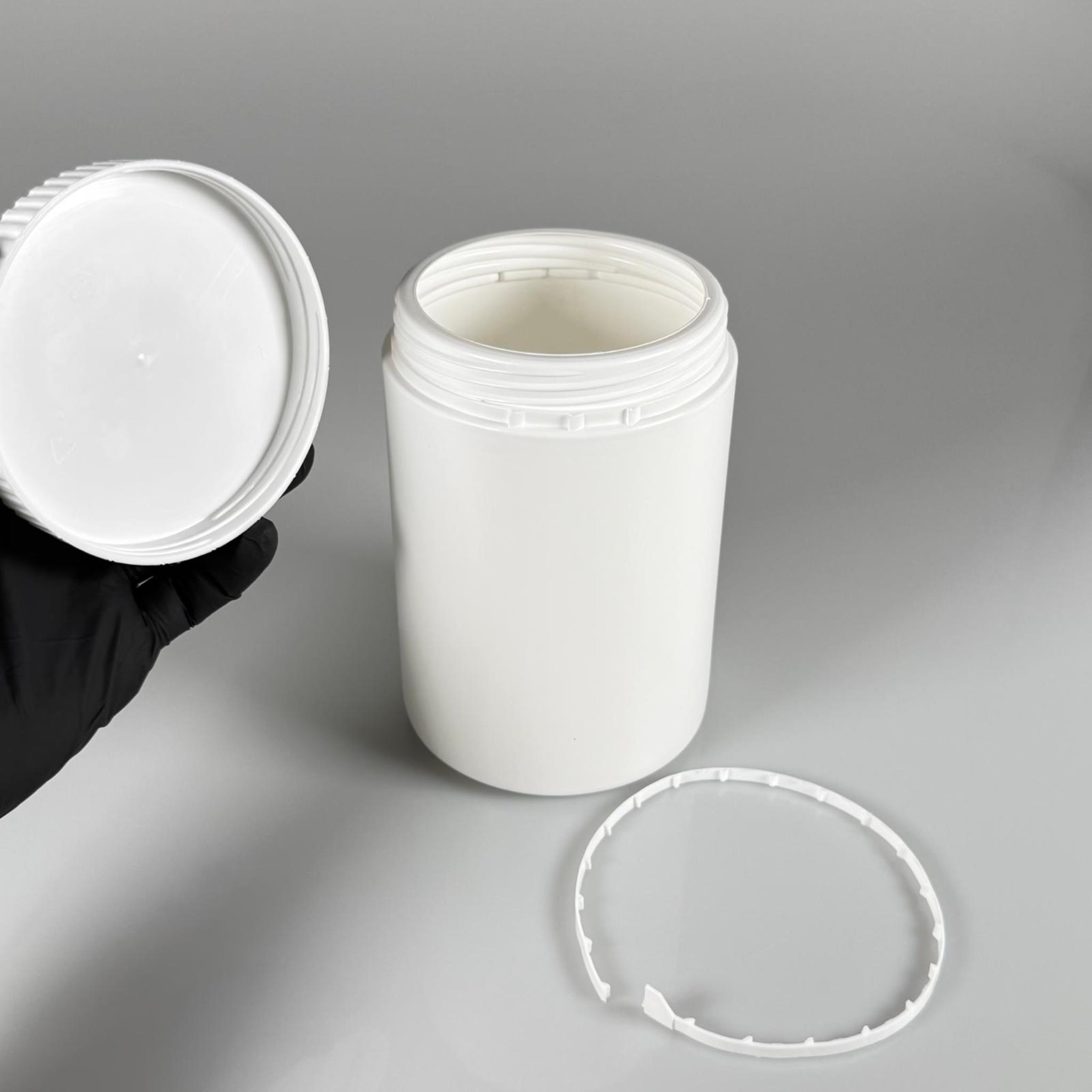 1000 CC POMAT KUTUSU KİLİTLİ KAPAKLI BEYAZ - 1000 ML PE POLİETİLEN KREM KAVANOZU